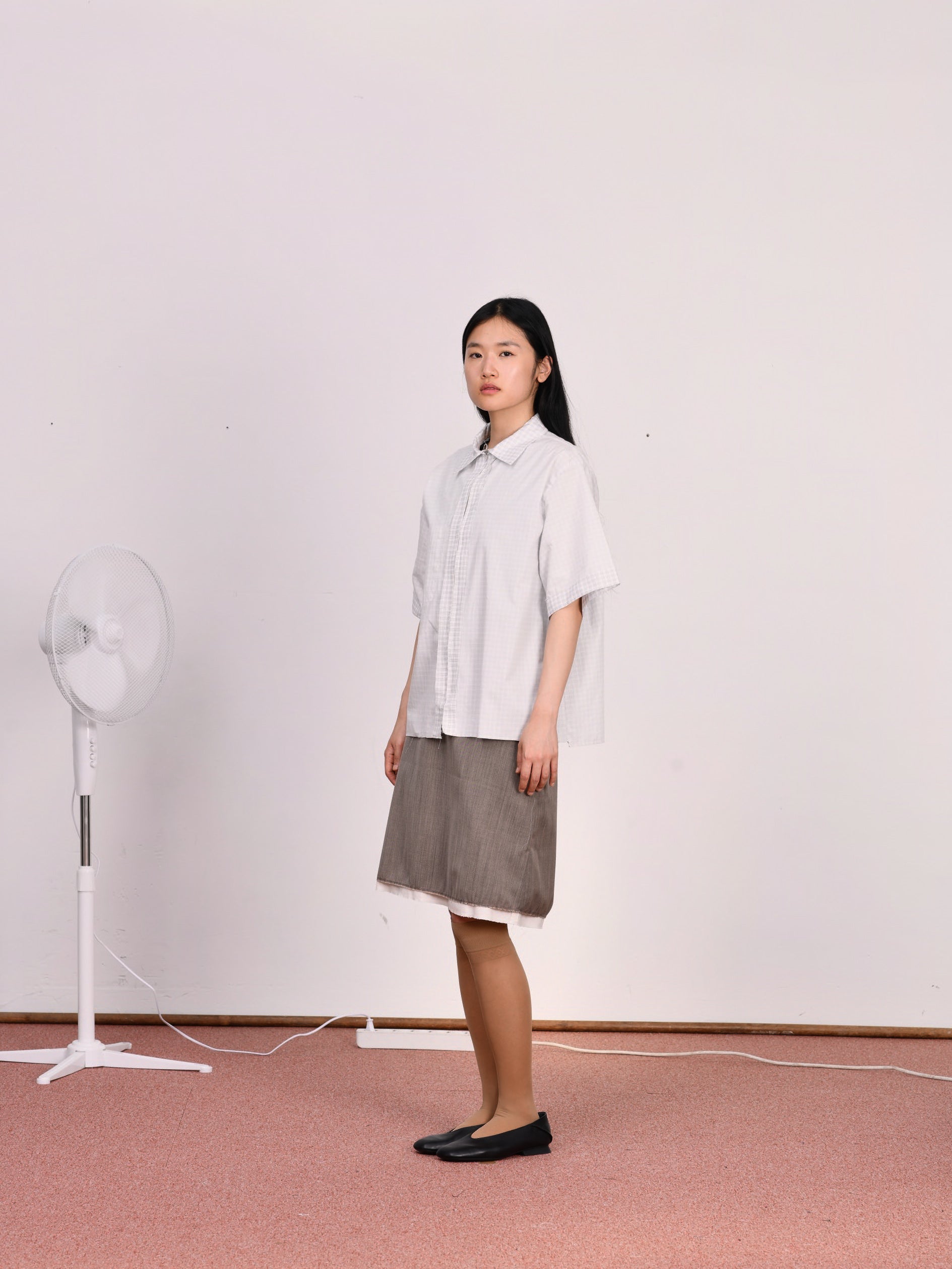 CF.23.04.01.02 SS - ZIP SHIRT shirting blue/white inside-out check