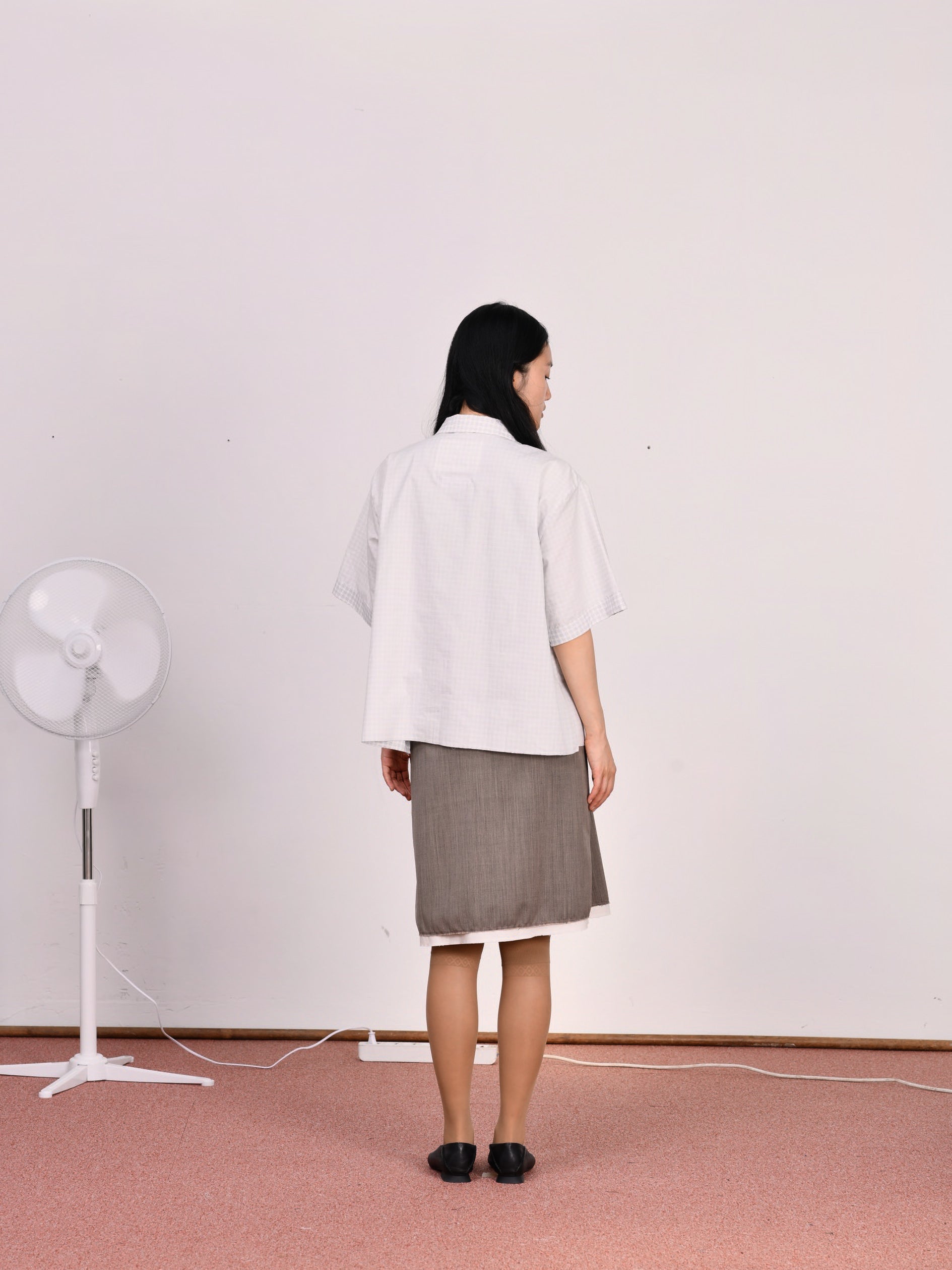 CF.23.07.02.01 A-SKIRT tropical wool brown melange