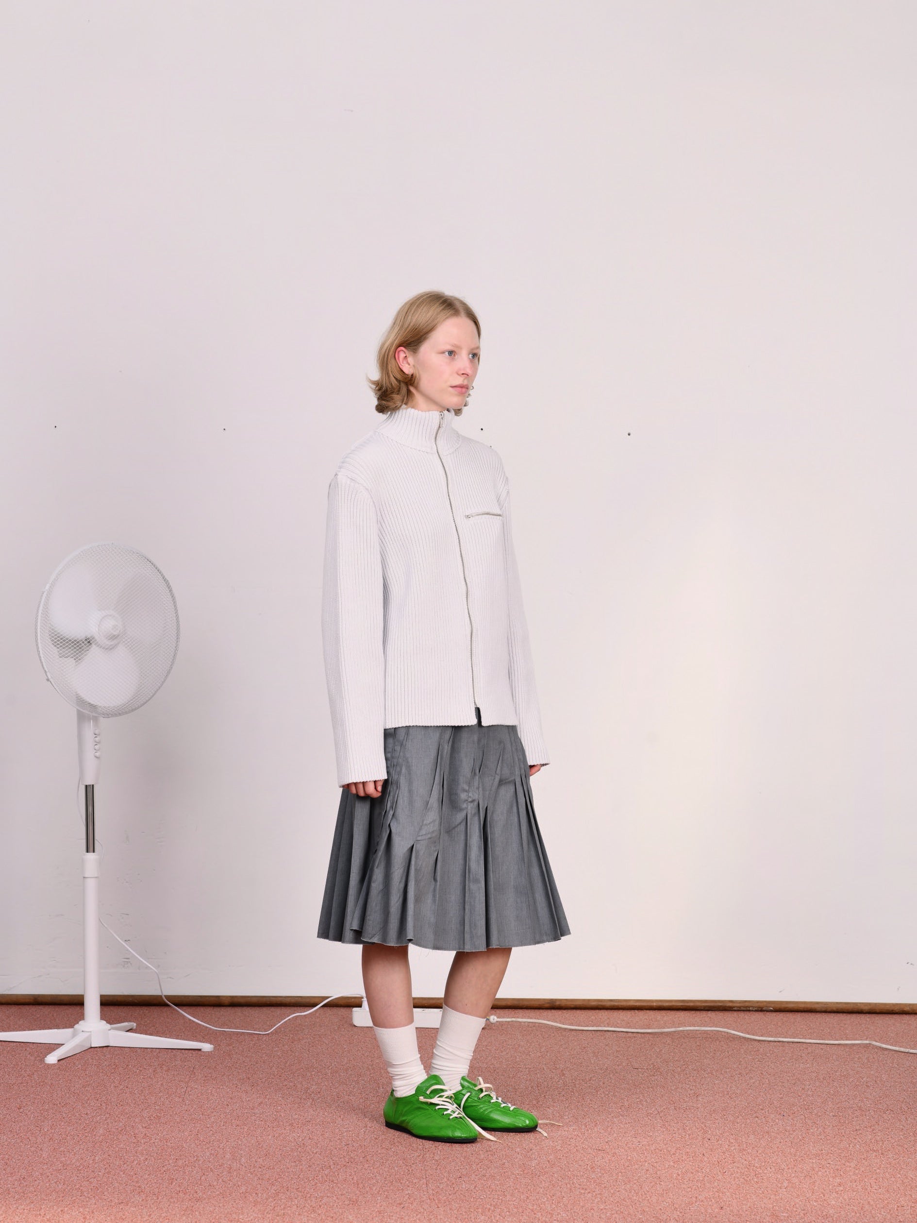 CF.23.03.05.01 ZIP-UP KNIT cotton 2x2 rib vintage off-white