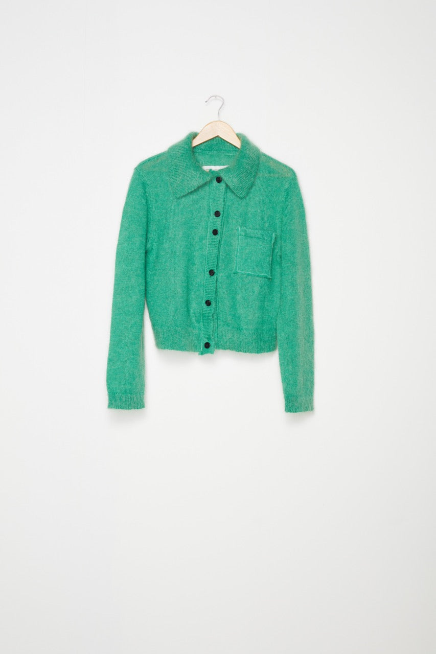 CF.18.03.08.01 70S CARDIGAN MOHAIR KNIT green