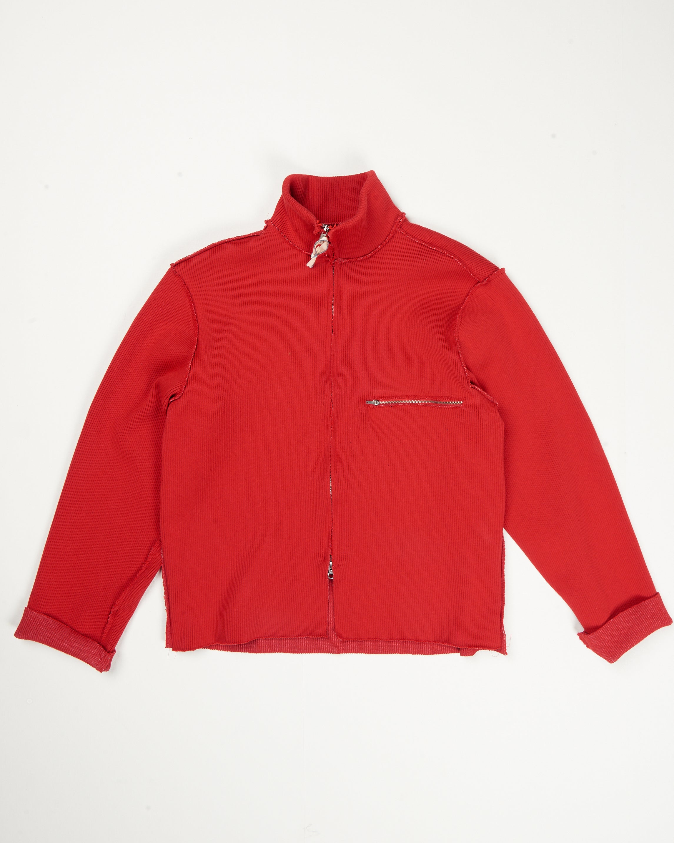 CF.21.03.06.01 ZIP UP KNIT heavy rib knit red – Camiel Fortgens