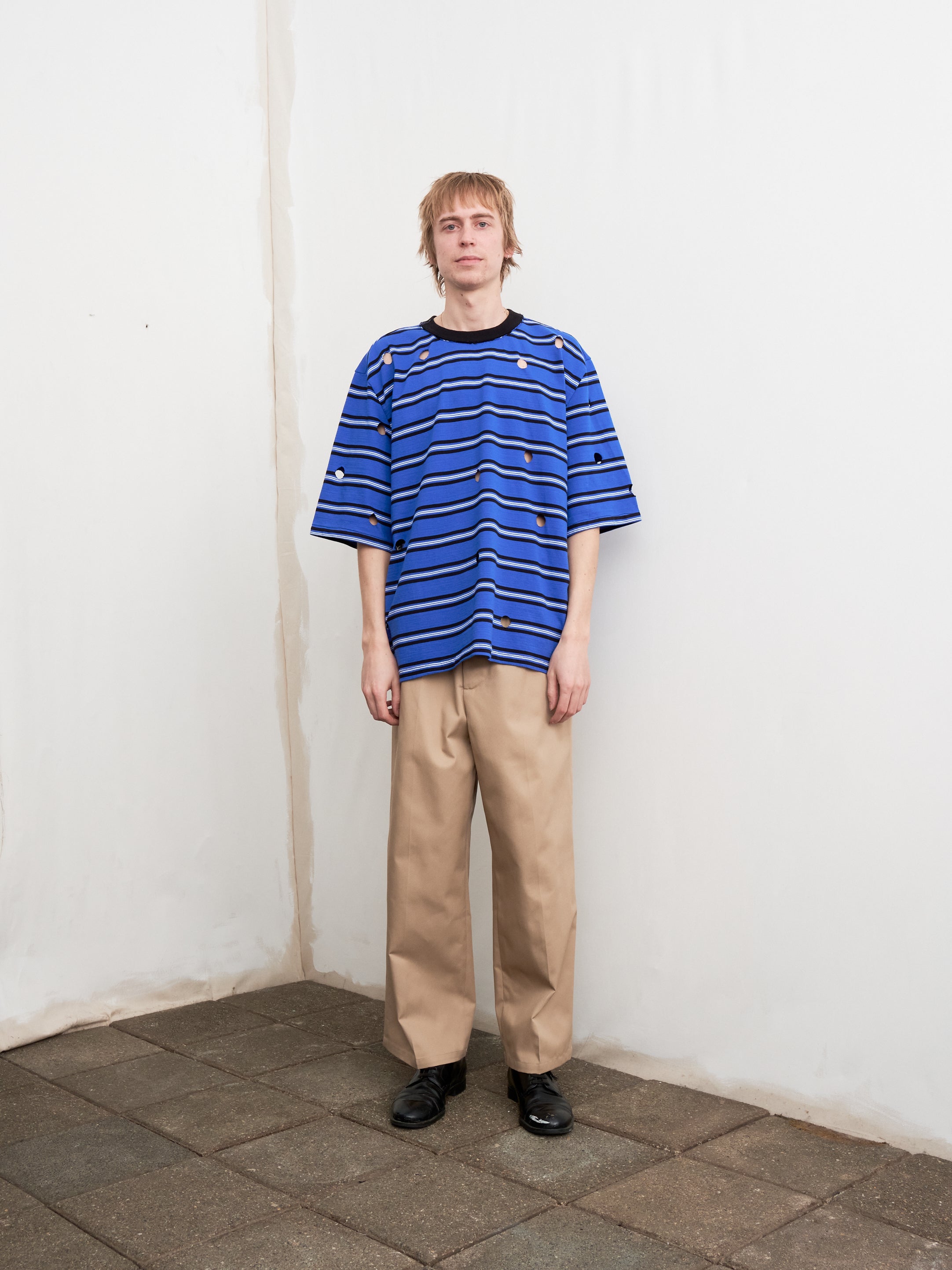 CF.21 RESEARCH HOLES TEE RIB JERSEY BLUE/BLACK/WHITE STRIPE