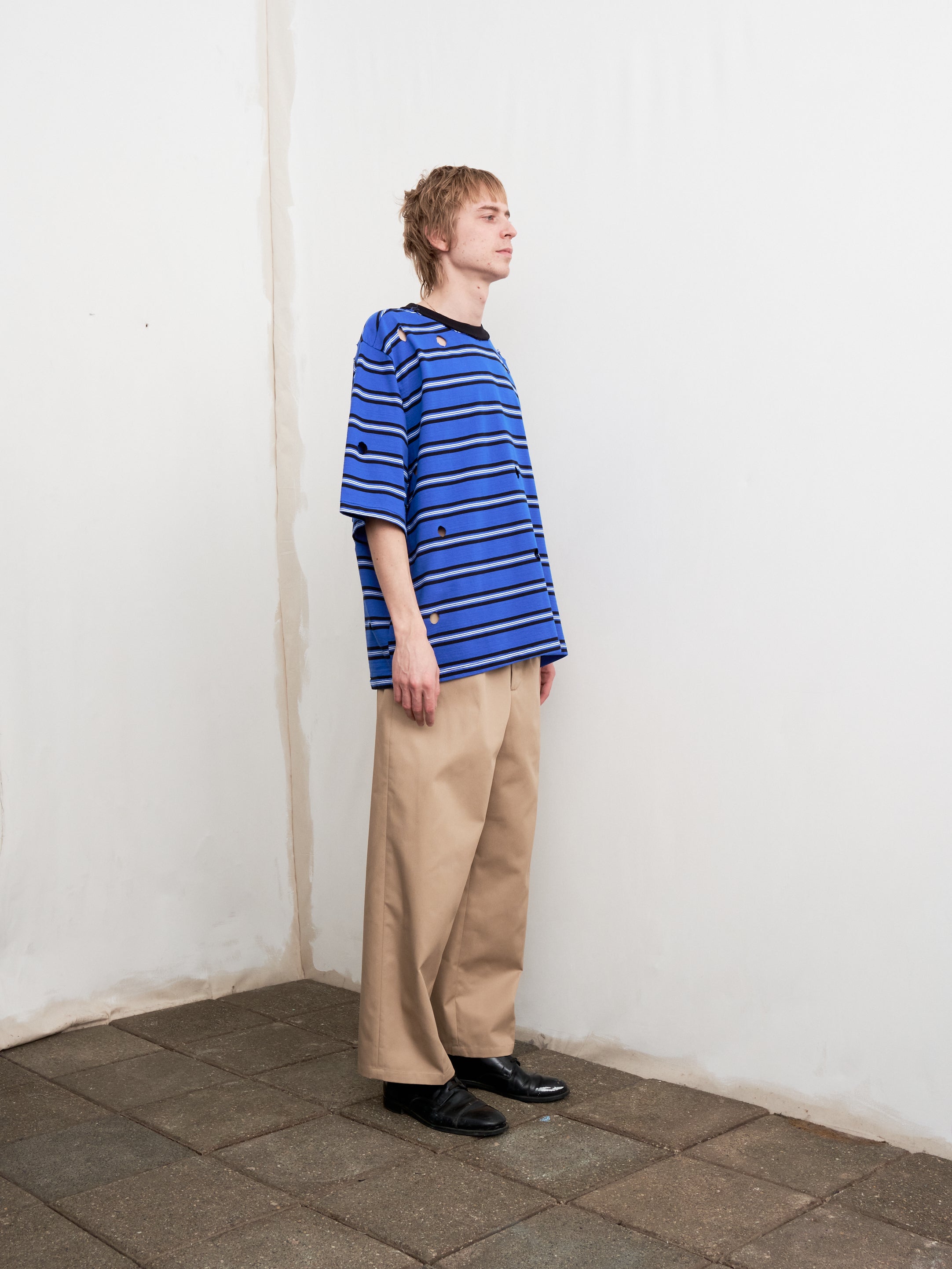 CF.21 RESEARCH HOLES TEE RIB JERSEY BLUE/BLACK/WHITE STRIPE