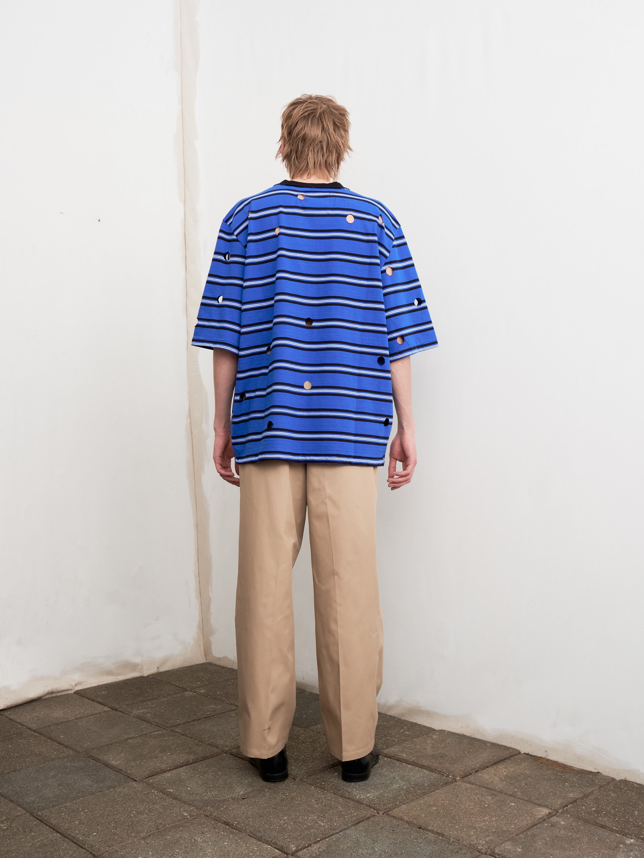 CF.21 RESEARCH HOLES TEE RIB JERSEY BLUE/BLACK/WHITE STRIPE