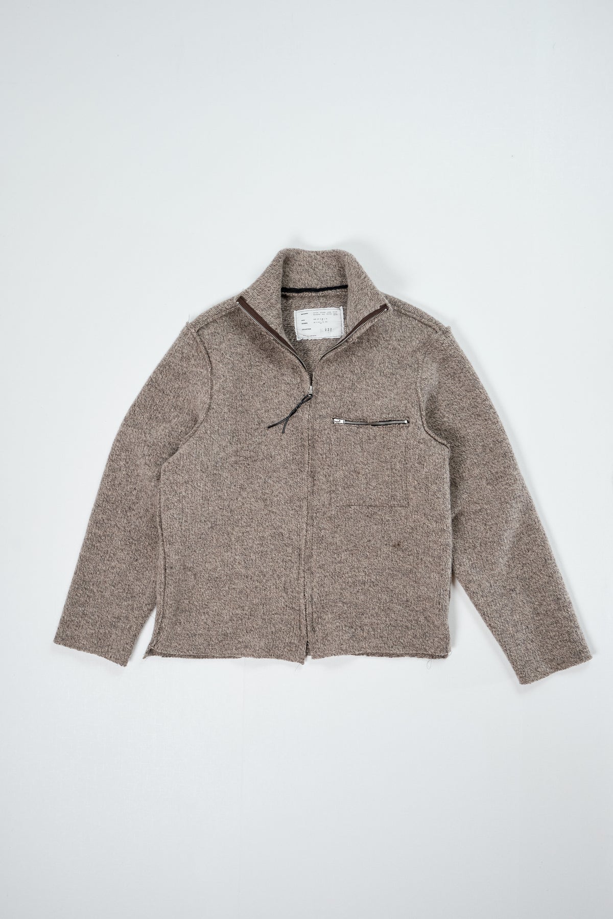 CF.22.03.06.03 ZIP-UP KNIT heavy rib melange brown
