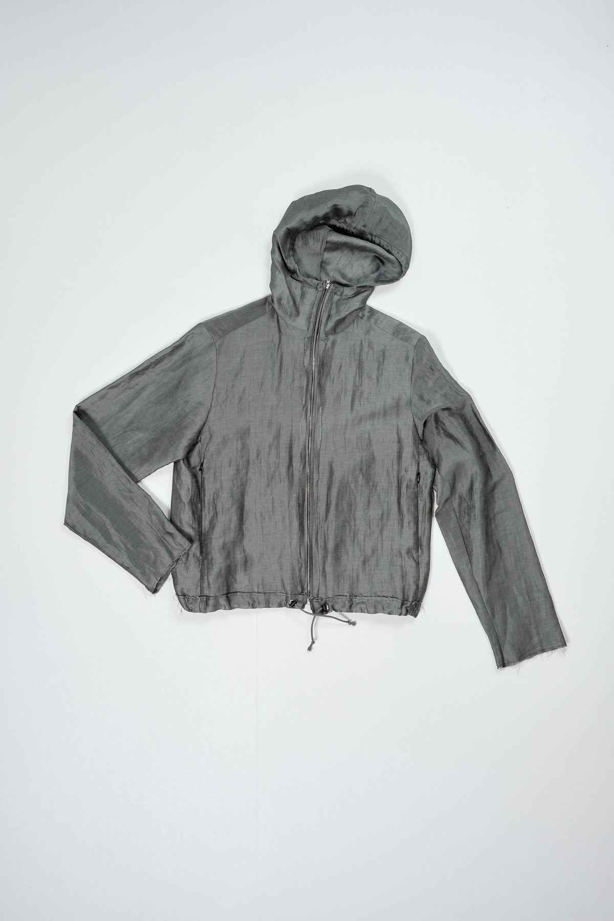 CF.22.09.02.02 FITTED HOODED JACKET silk/linen grey