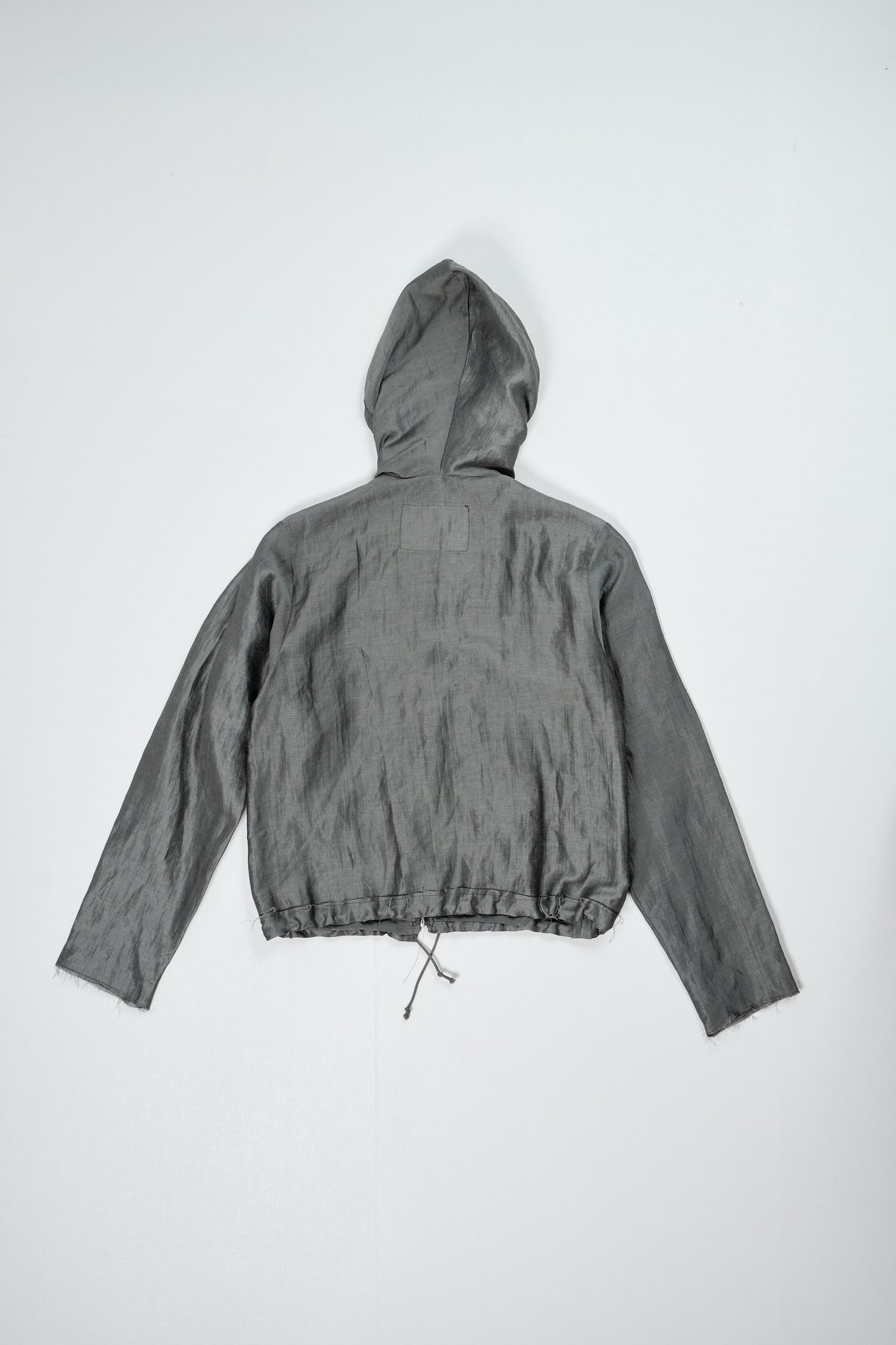CF.22.09.02.02 FITTED HOODED JACKET silk/linen grey