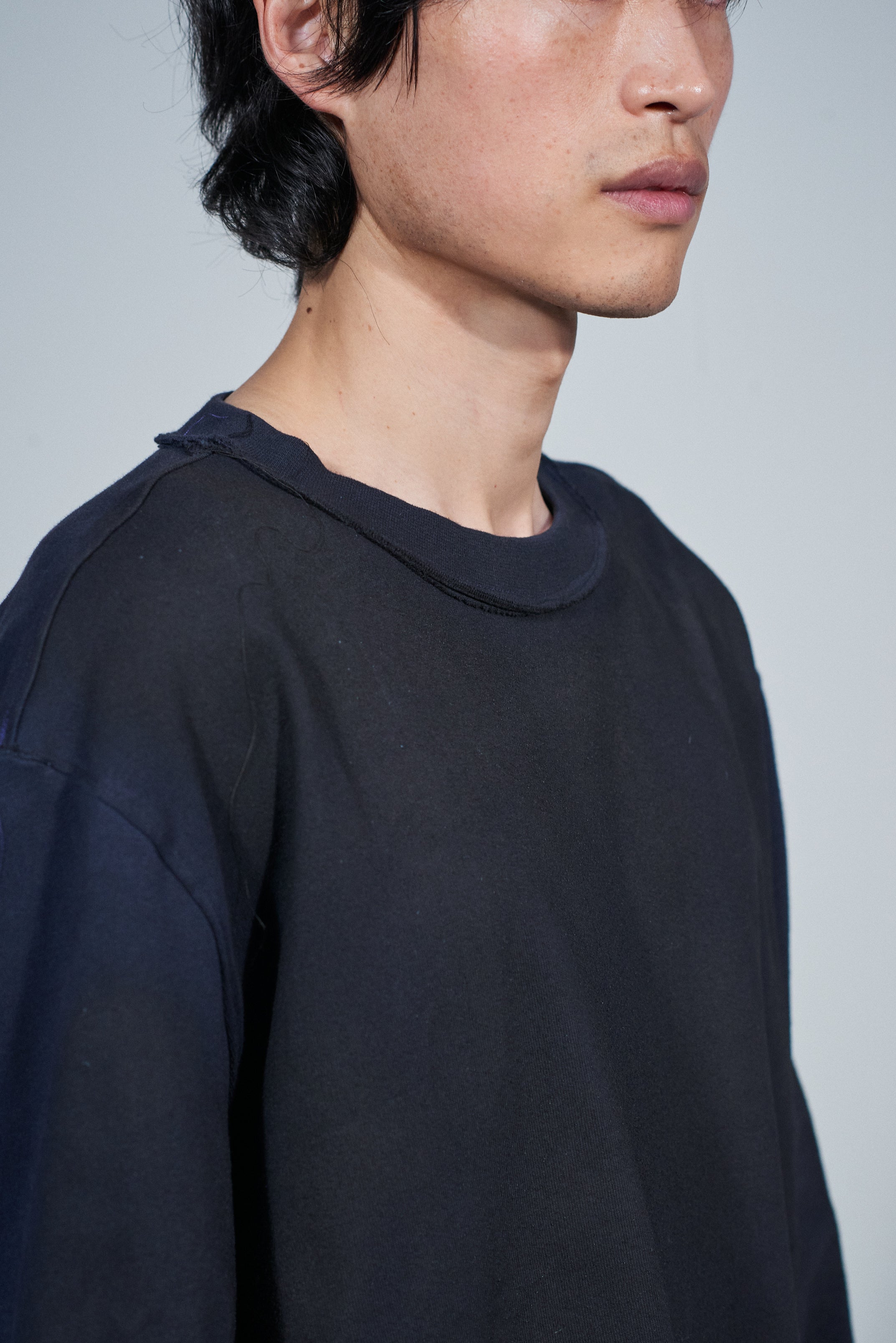 CF.22.01.04.05 PAINTED BIG TEE LS heavy jersey navy/brown