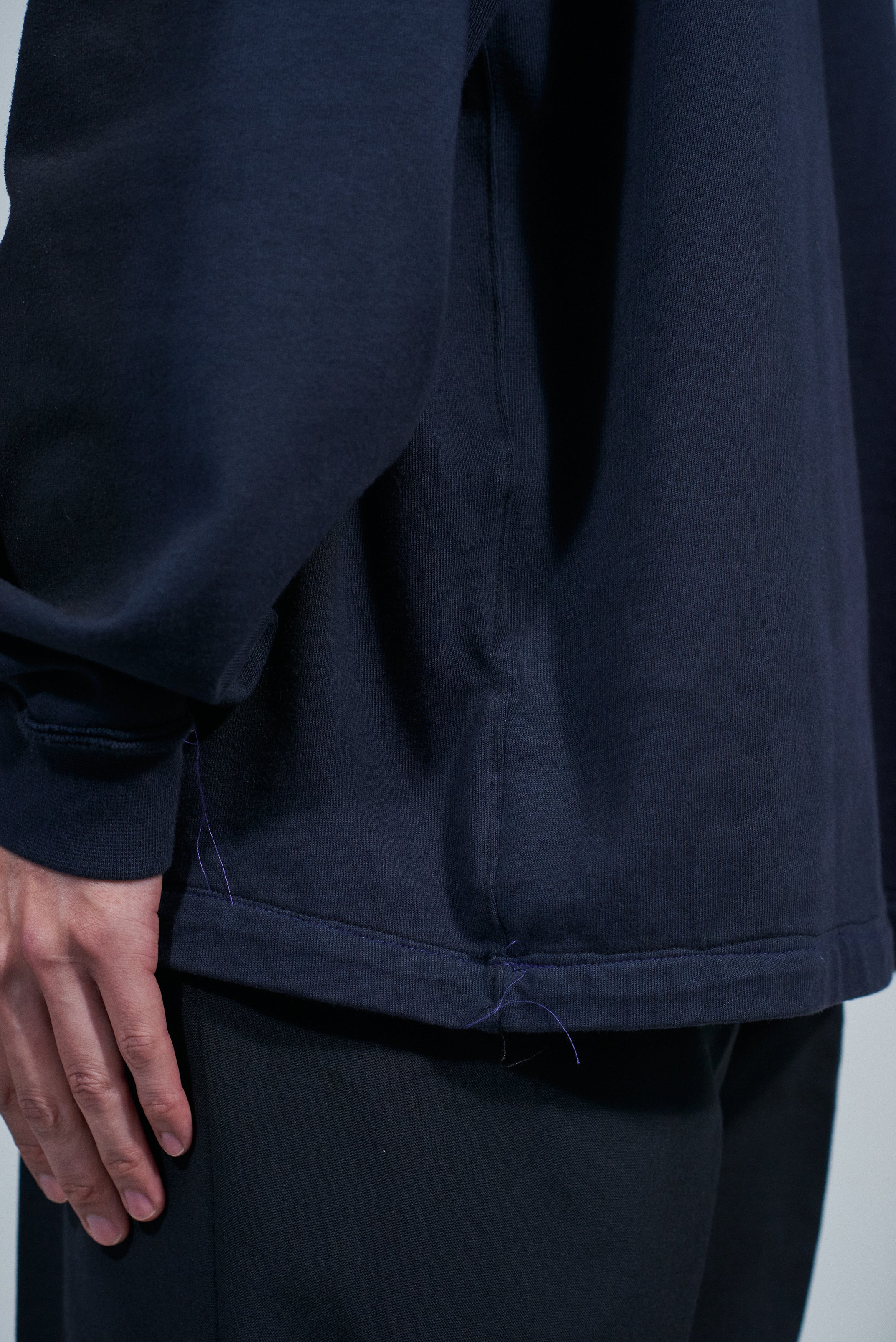 CF.22.01.04.05 PAINTED BIG TEE LS heavy jersey navy/brown