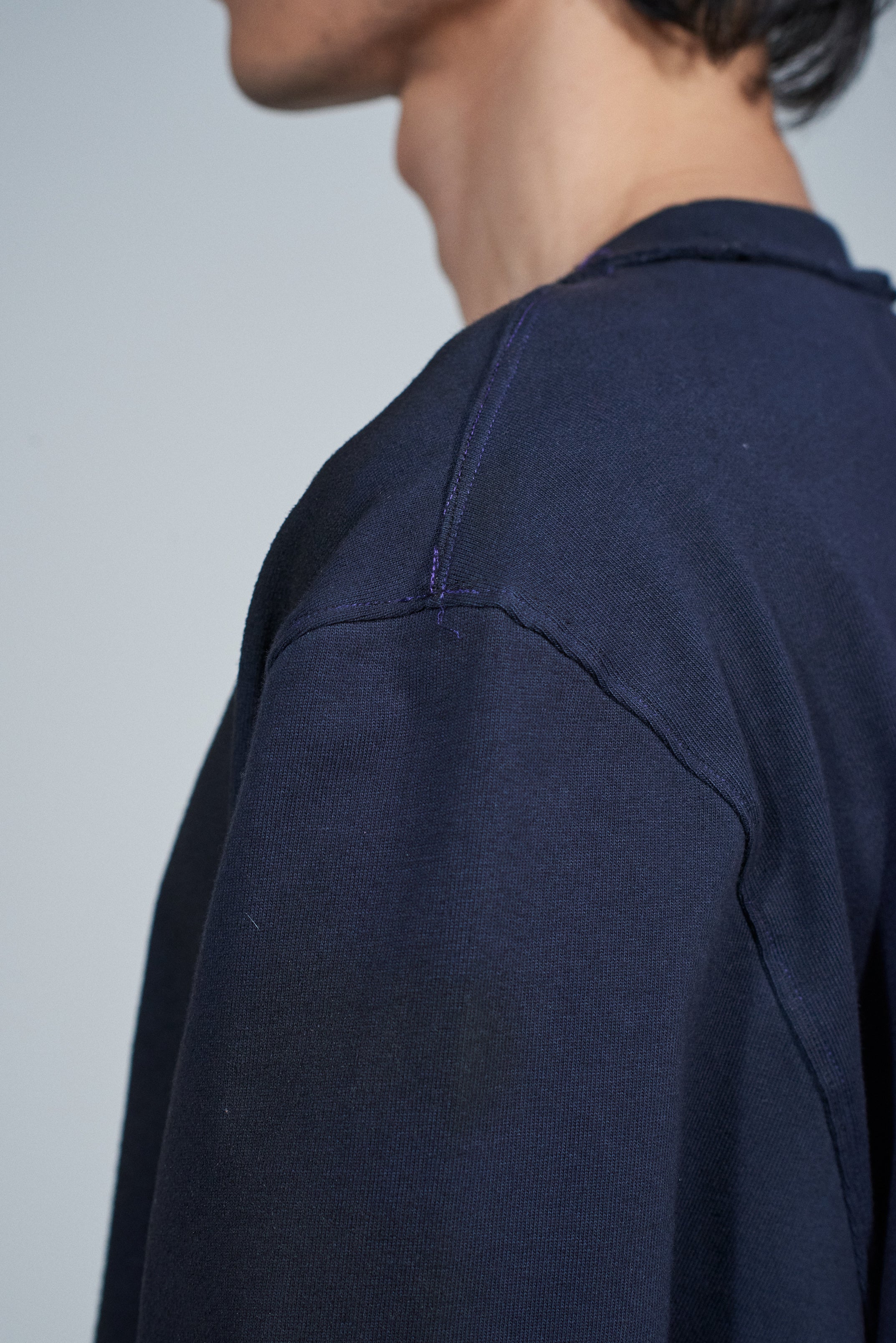 CF.22.01.04.05 PAINTED BIG TEE LS heavy jersey navy/brown