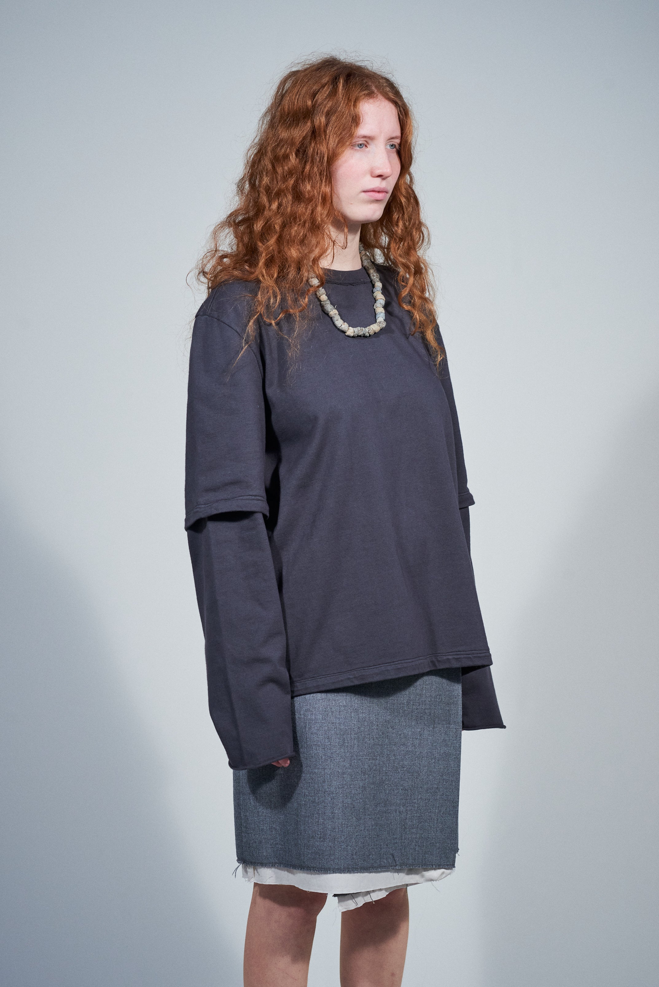 CF.22.01.06.01 DOUBLE SLEEVE BIG TEE heavy jersey grey green