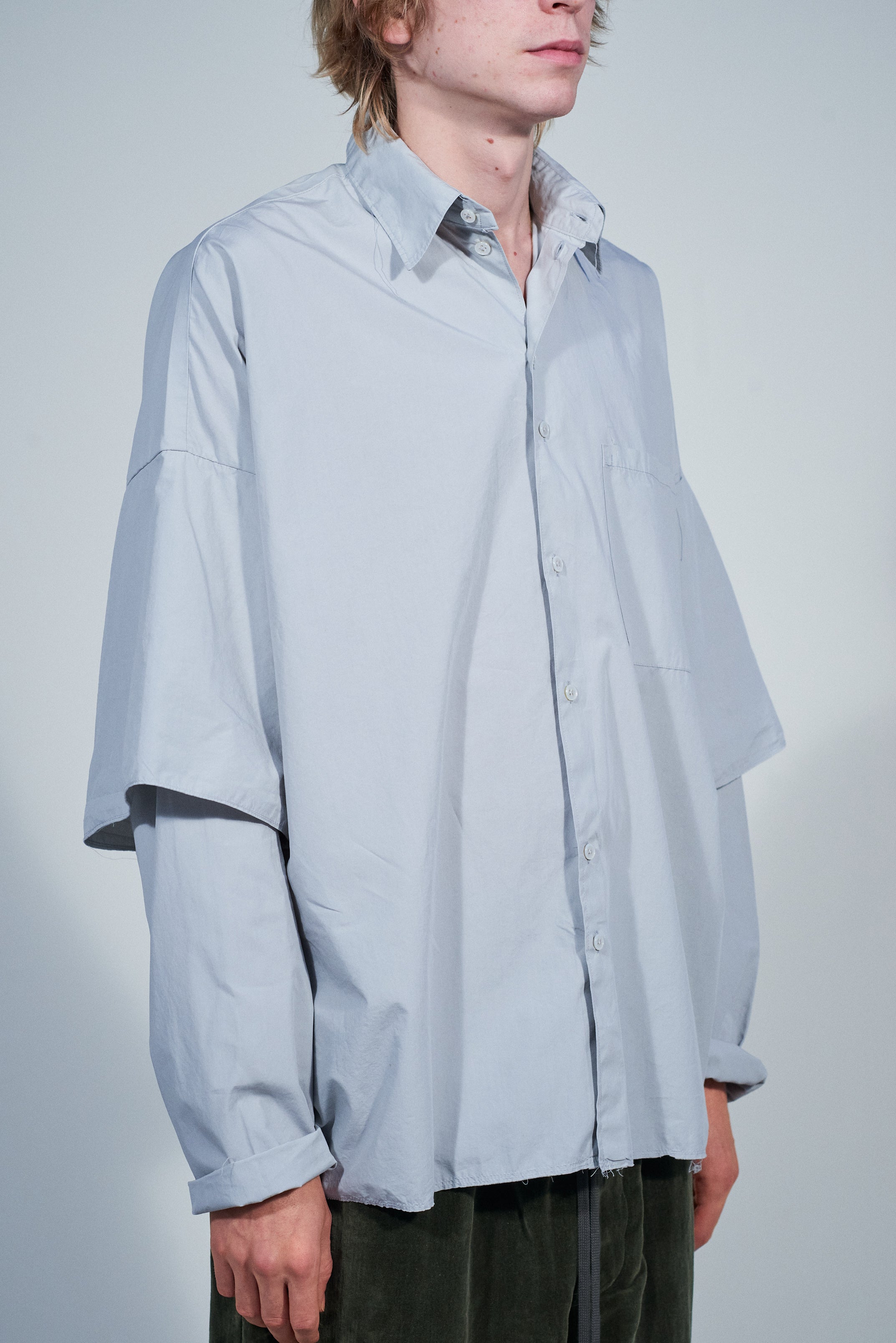 CF.22.04.04.02 DOUBLE SLEEVE SHIRT shirting light grey