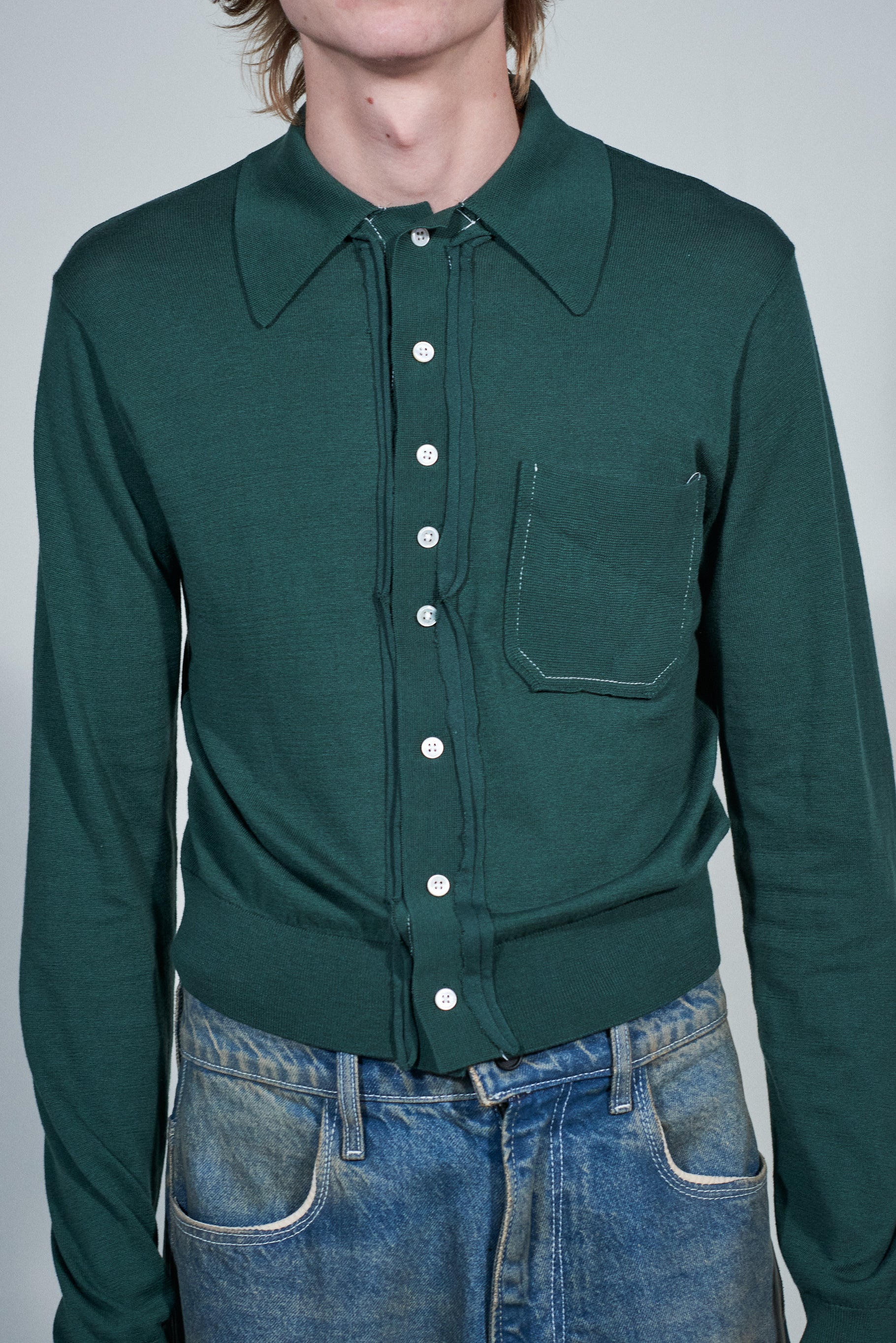 CF.22.03.01.02 70S CARDIGAN fine knit green