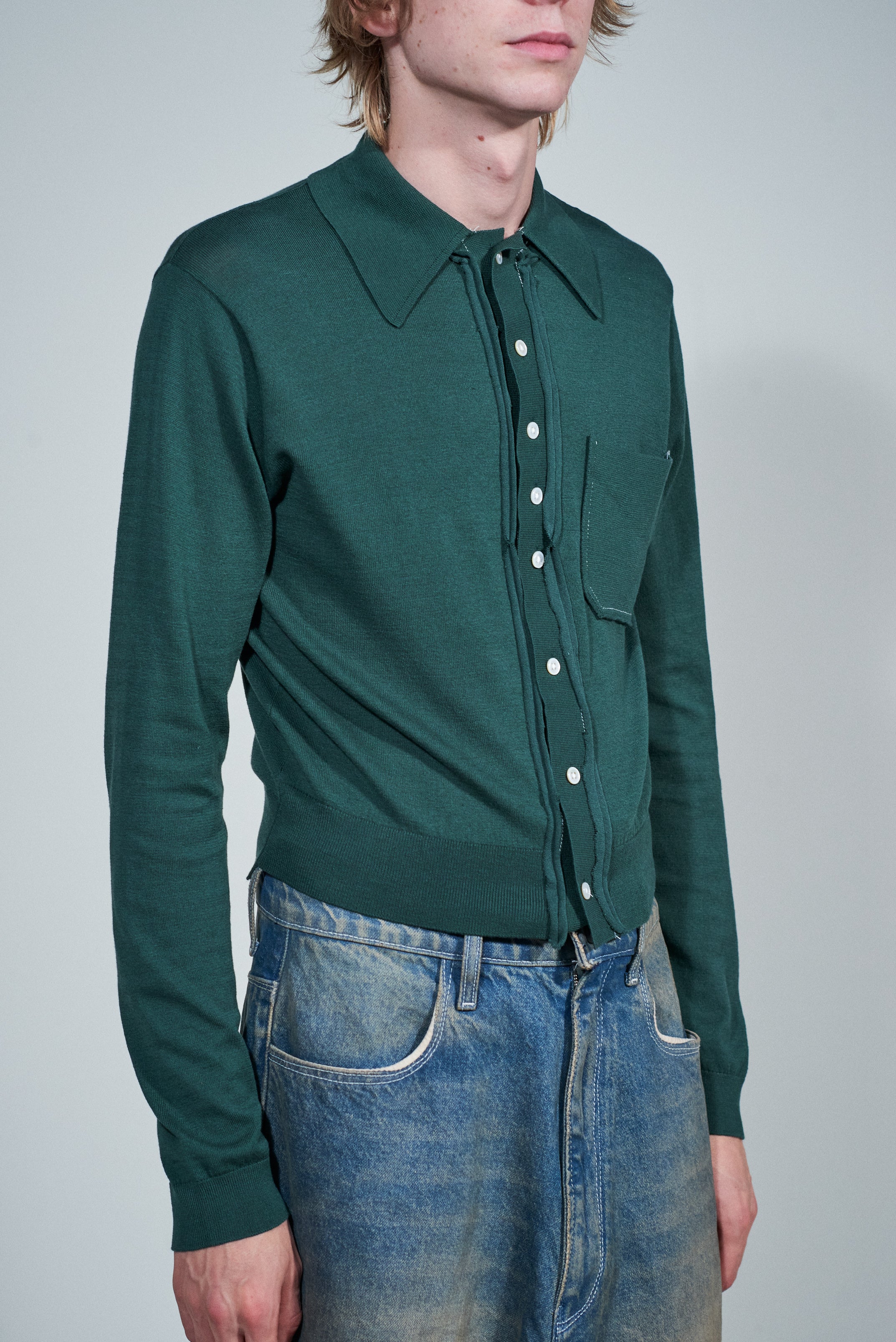 CF.22.03.01.02 70S CARDIGAN fine knit green