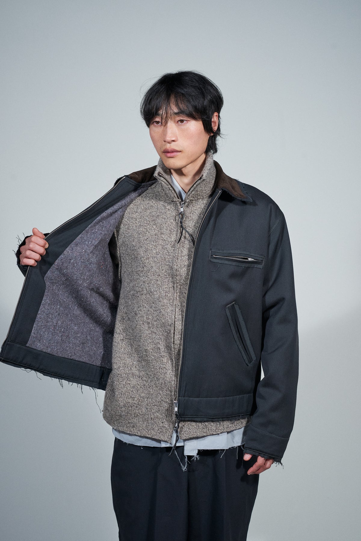 CF.22.10.03.01 WORKER JACKET wool twill grey