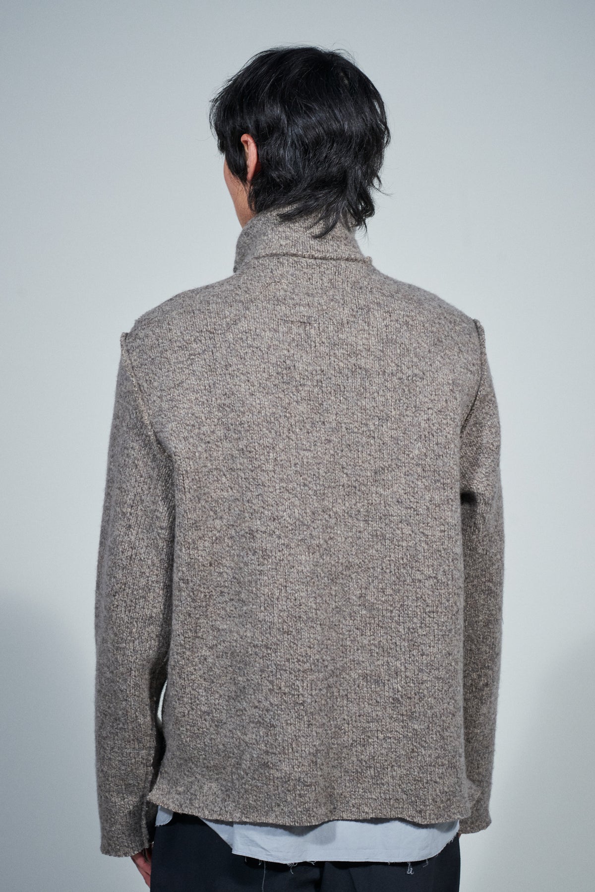 CF.22.03.06.03 ZIP-UP KNIT heavy rib melange brown