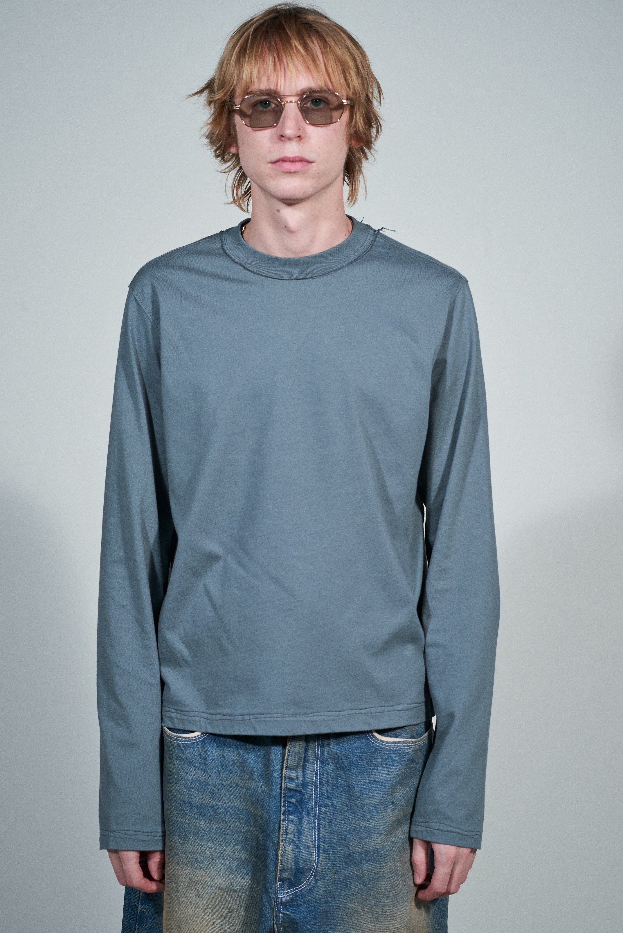 CF.22.01.02.03 NORMAL TEE LS light jersey dark grey