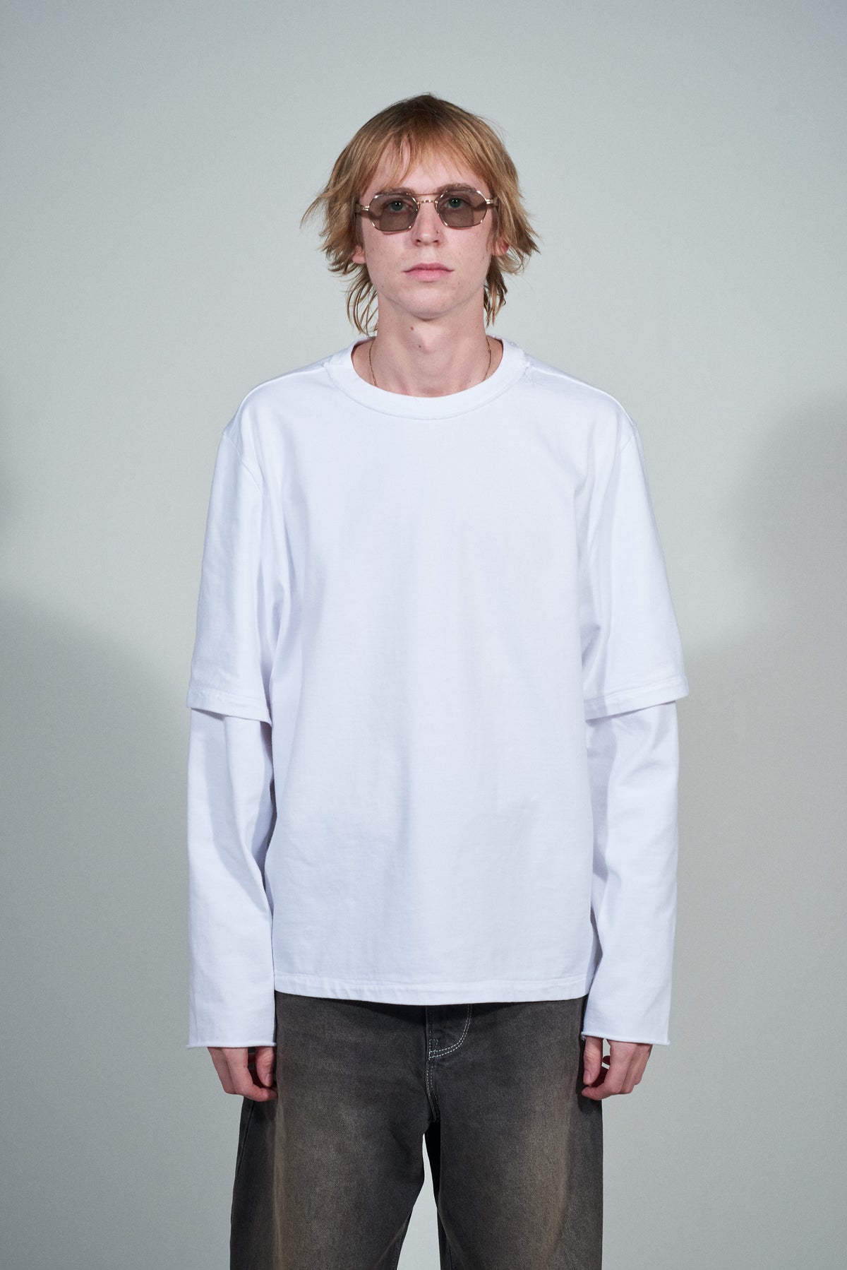 CF.22.01.06.02 DOUBLE SLEEVE BIG TEE heavy jersey optical white