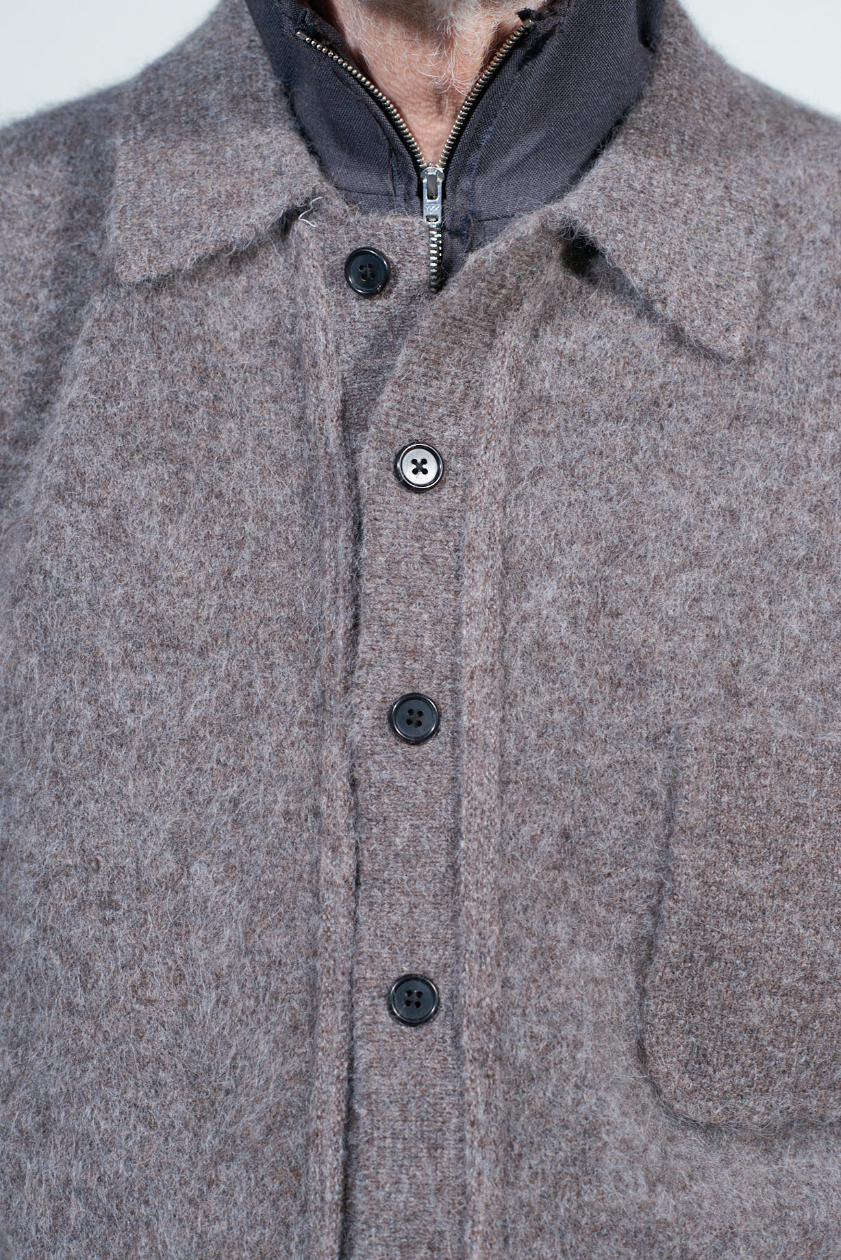 CF.22.03.04.01 HAIRY CARDIGAN alpaca taupe