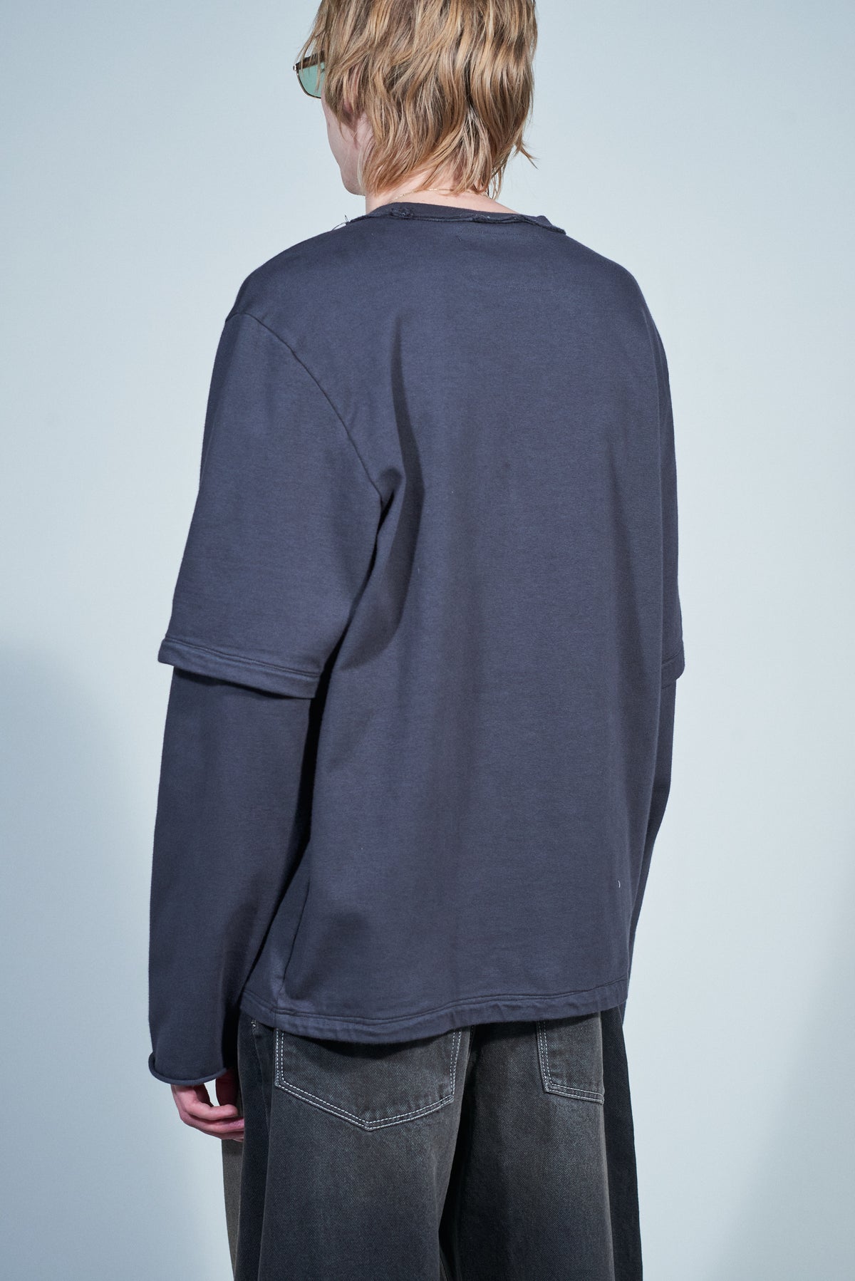 CF.22.01.06.01 DOUBLE SLEEVE BIG TEE heavy jersey grey green