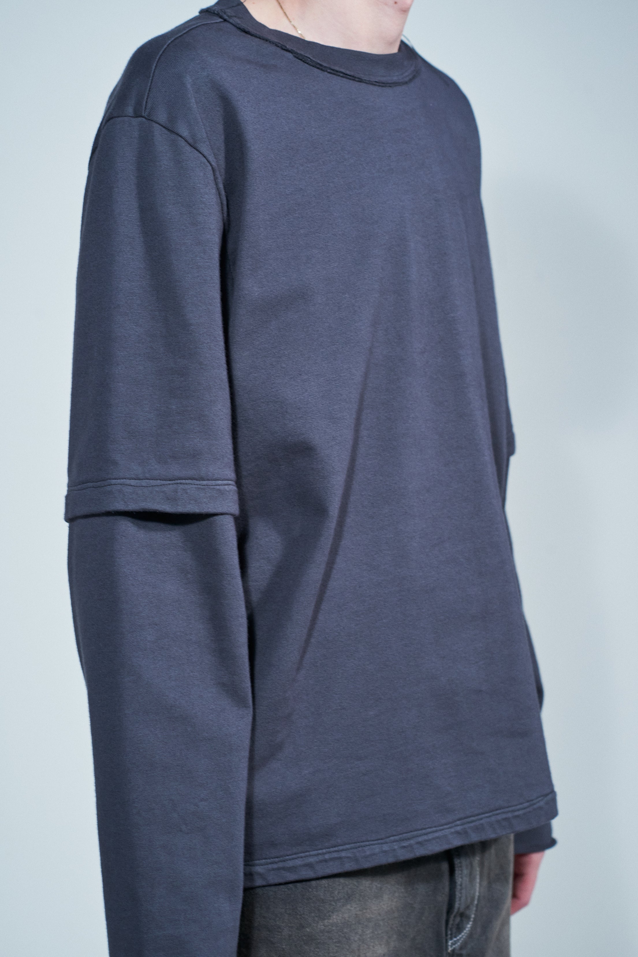 CF.22.01.06.01 DOUBLE SLEEVE BIG TEE heavy jersey grey green