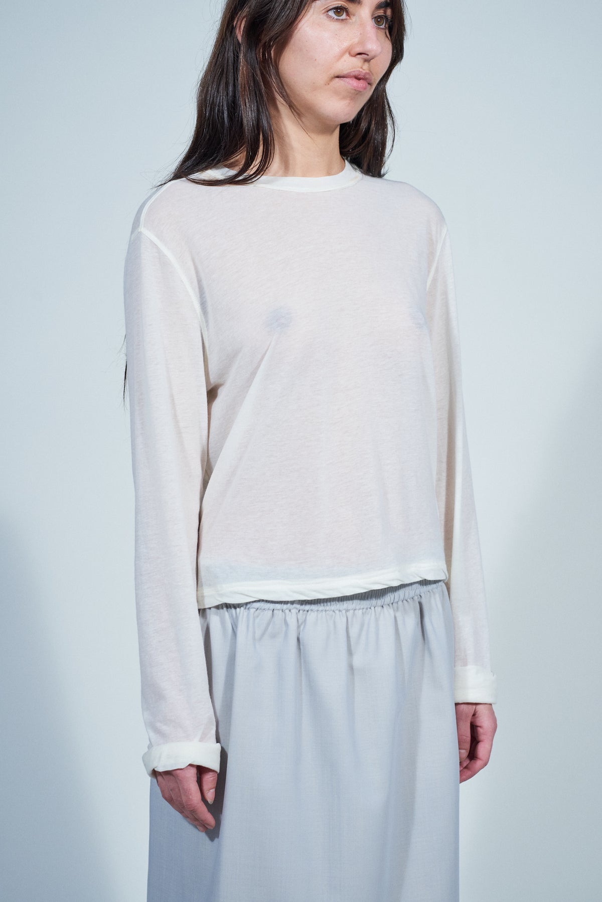 CF.22.01.02.01 NORMAL TEE LS wool/cotton off-white