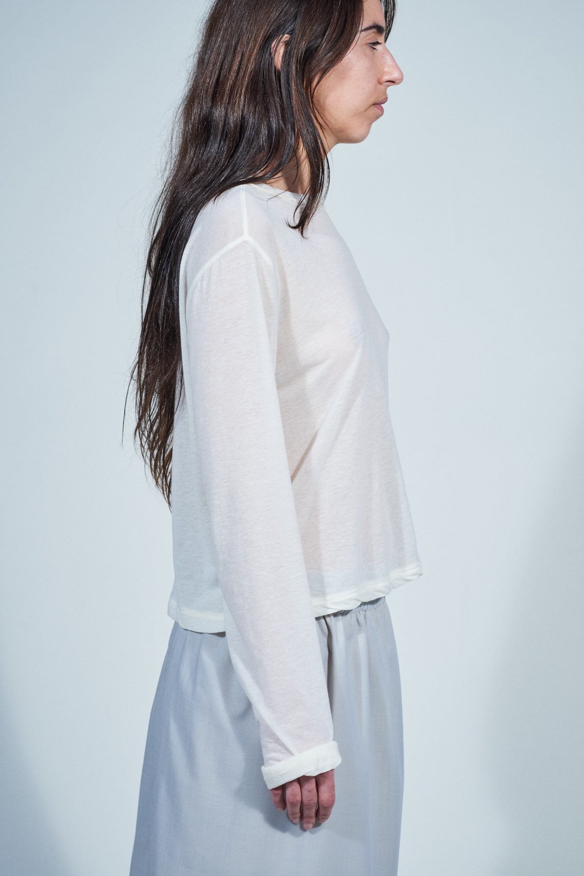CF.22.01.02.01 NORMAL TEE LS wool/cotton off-white