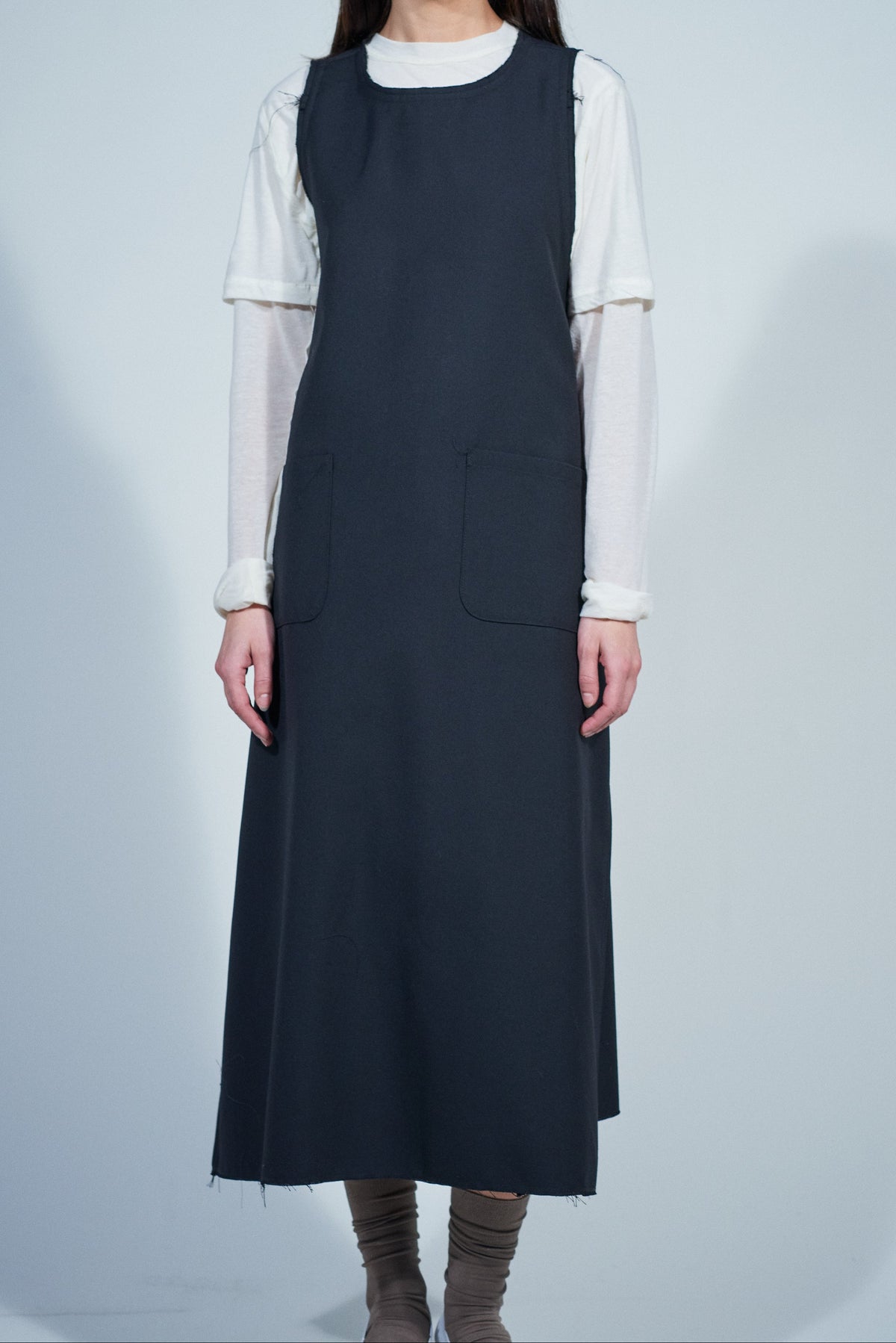 CF.22.08.06.02 WRAP DRESS poly / wool twill black