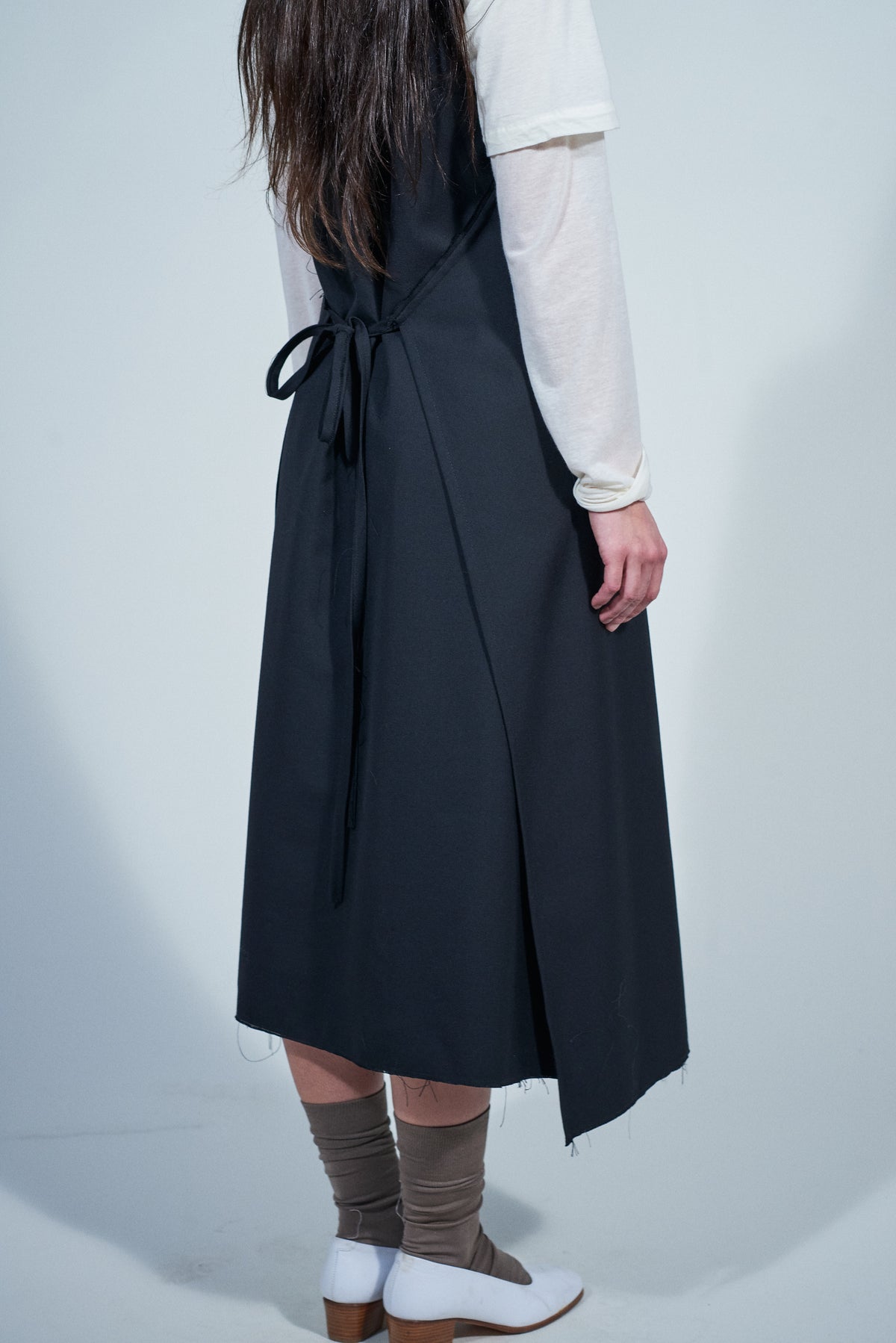 CF.22.08.06.02 WRAP DRESS poly / wool twill black