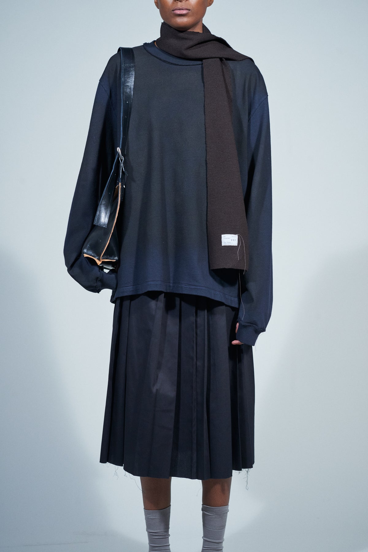 CF.22.11.05.01 HEAVY KNIT SCARF heavy rib dark brown