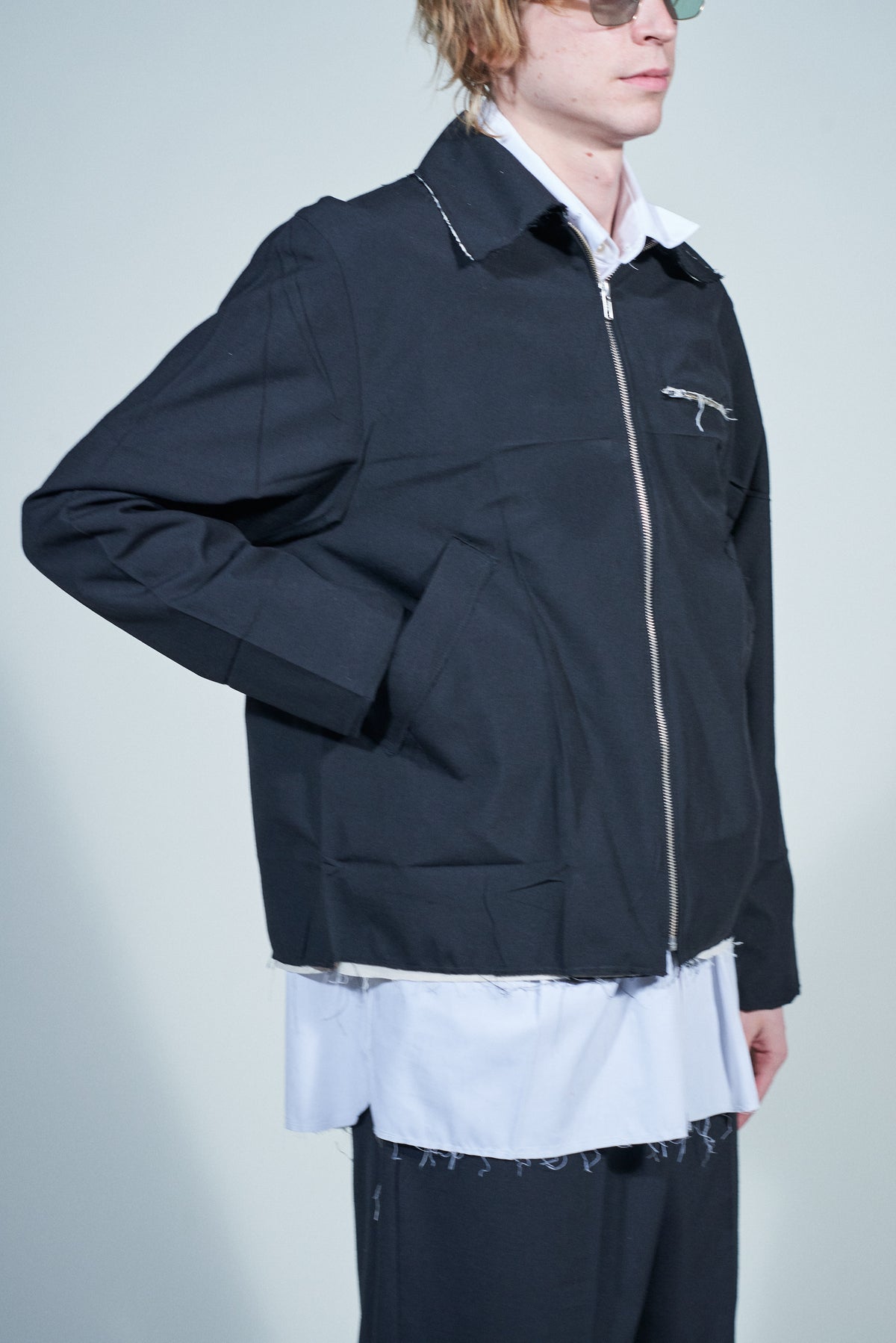 CF.22.18.04.01 FOLDED SUIT JACKET wool/poly black