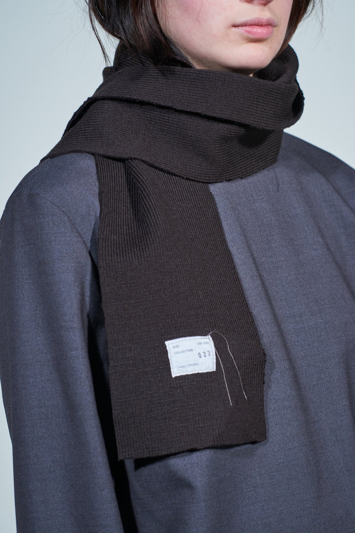 CF.22.11.05.01 HEAVY KNIT SCARF heavy rib dark brown