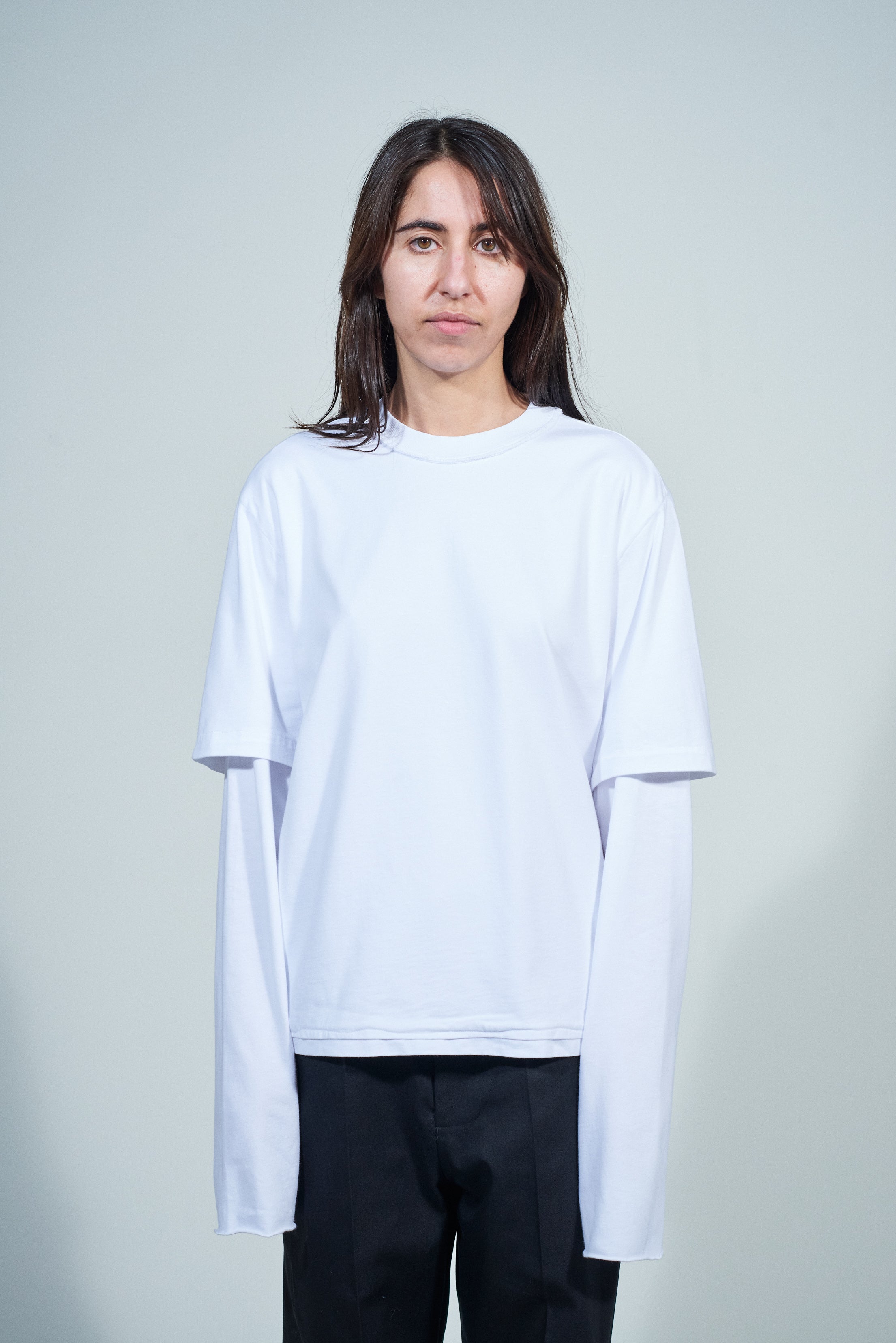 CF.22.01.06.02 DOUBLE SLEEVE BIG TEE heavy jersey optical white