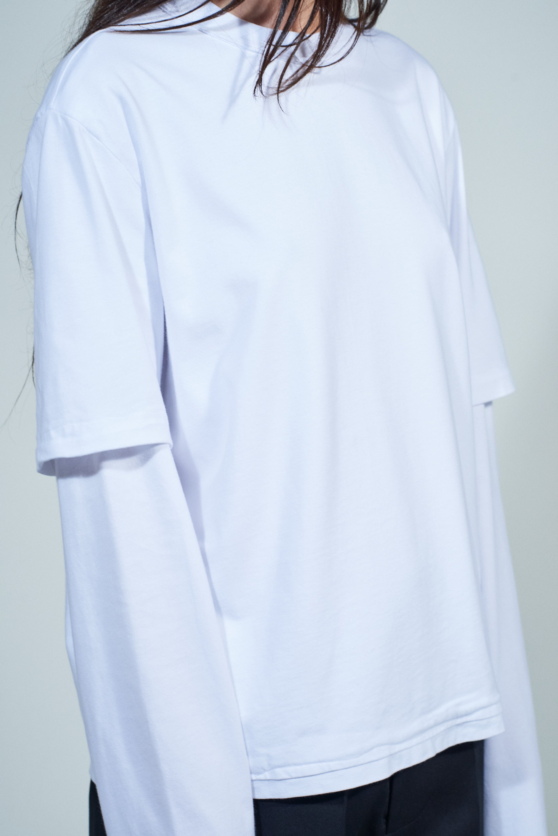 CF.22.01.06.02 DOUBLE SLEEVE BIG TEE heavy jersey optical white