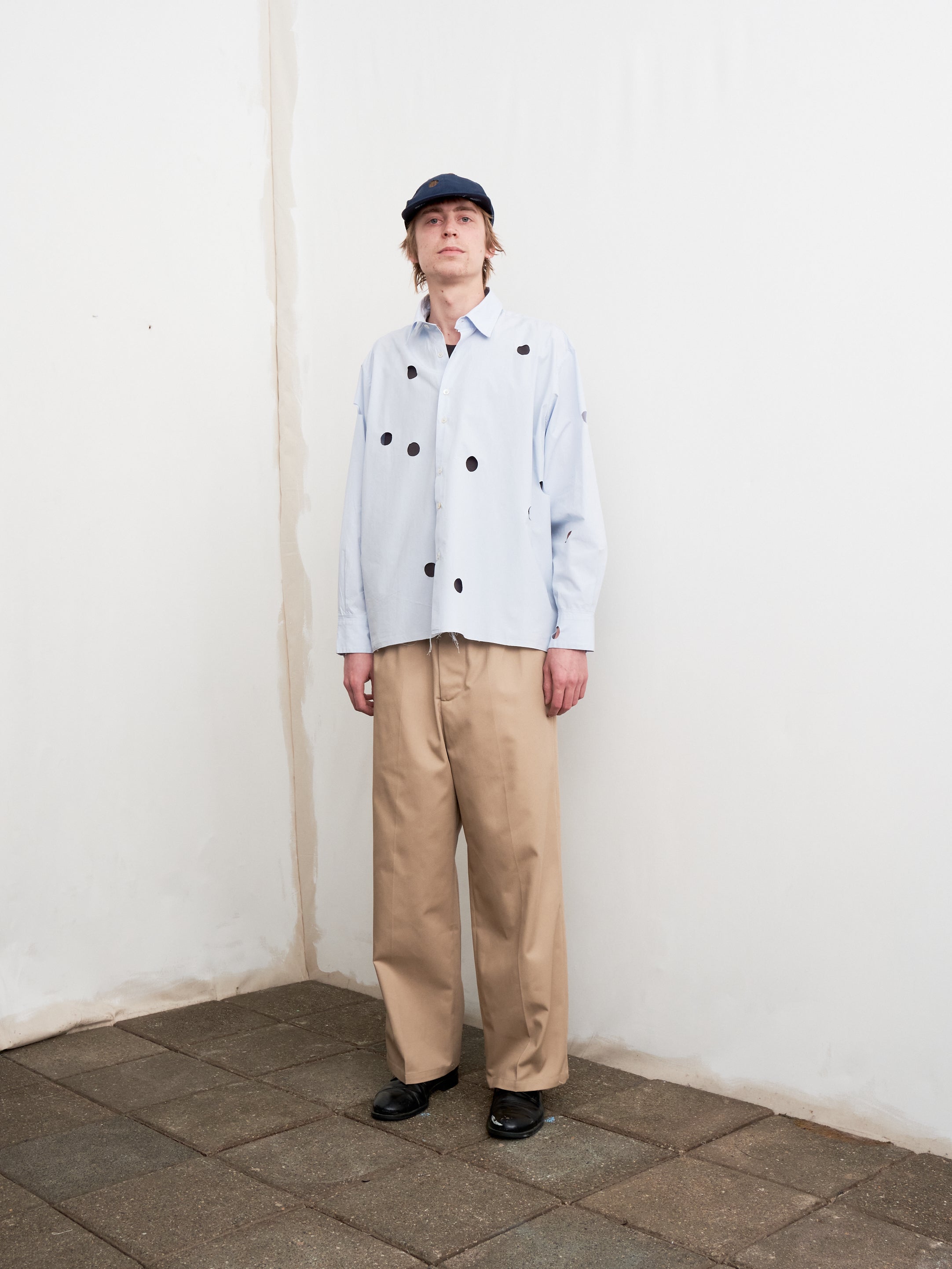 CF.21 RESEARCH HOLES SHIRT SHIRTING LIGHT BLUE SUNFADE