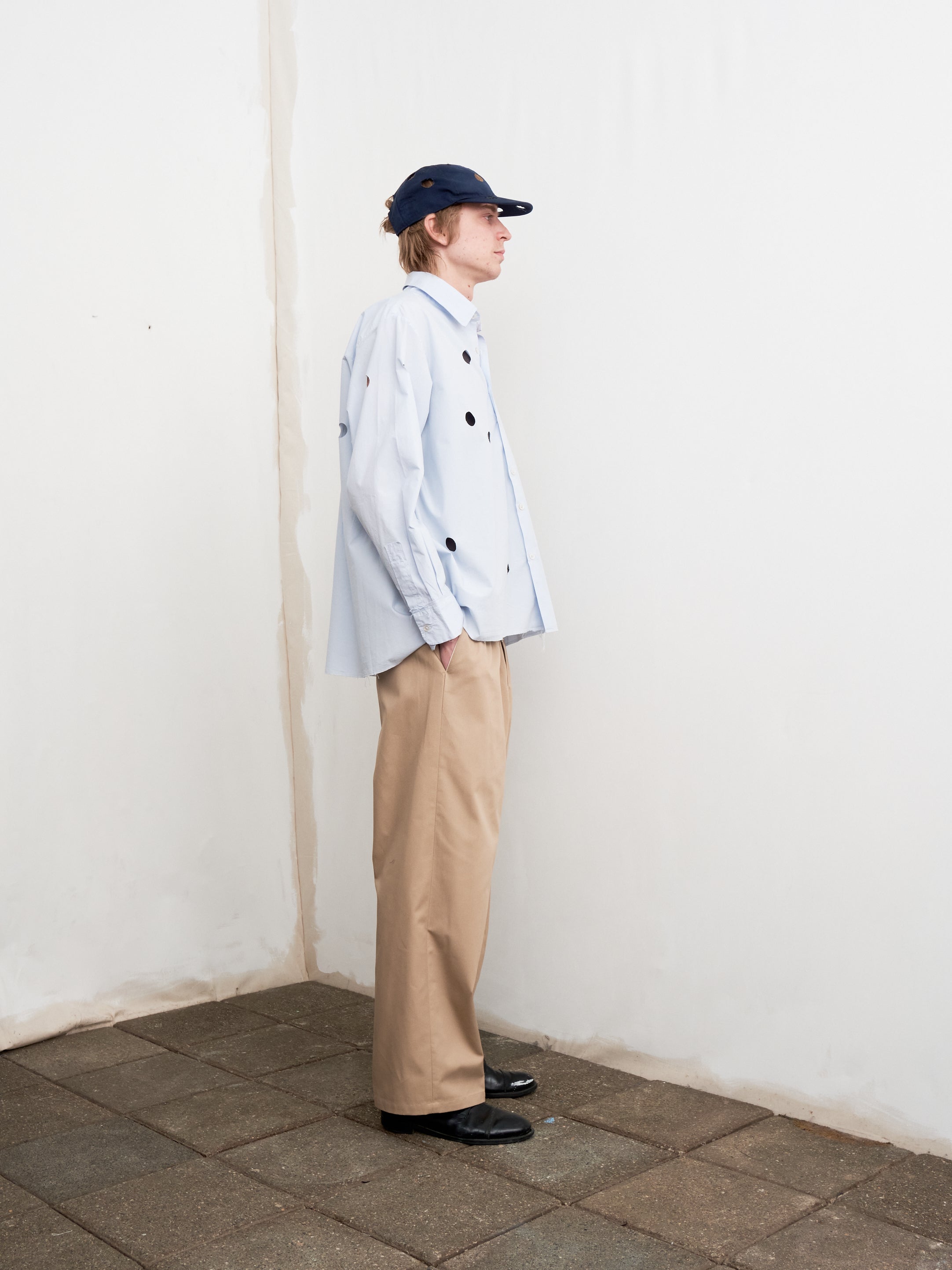 CF.21 RESEARCH HOLES SHIRT SHIRTING LIGHT BLUE SUNFADE