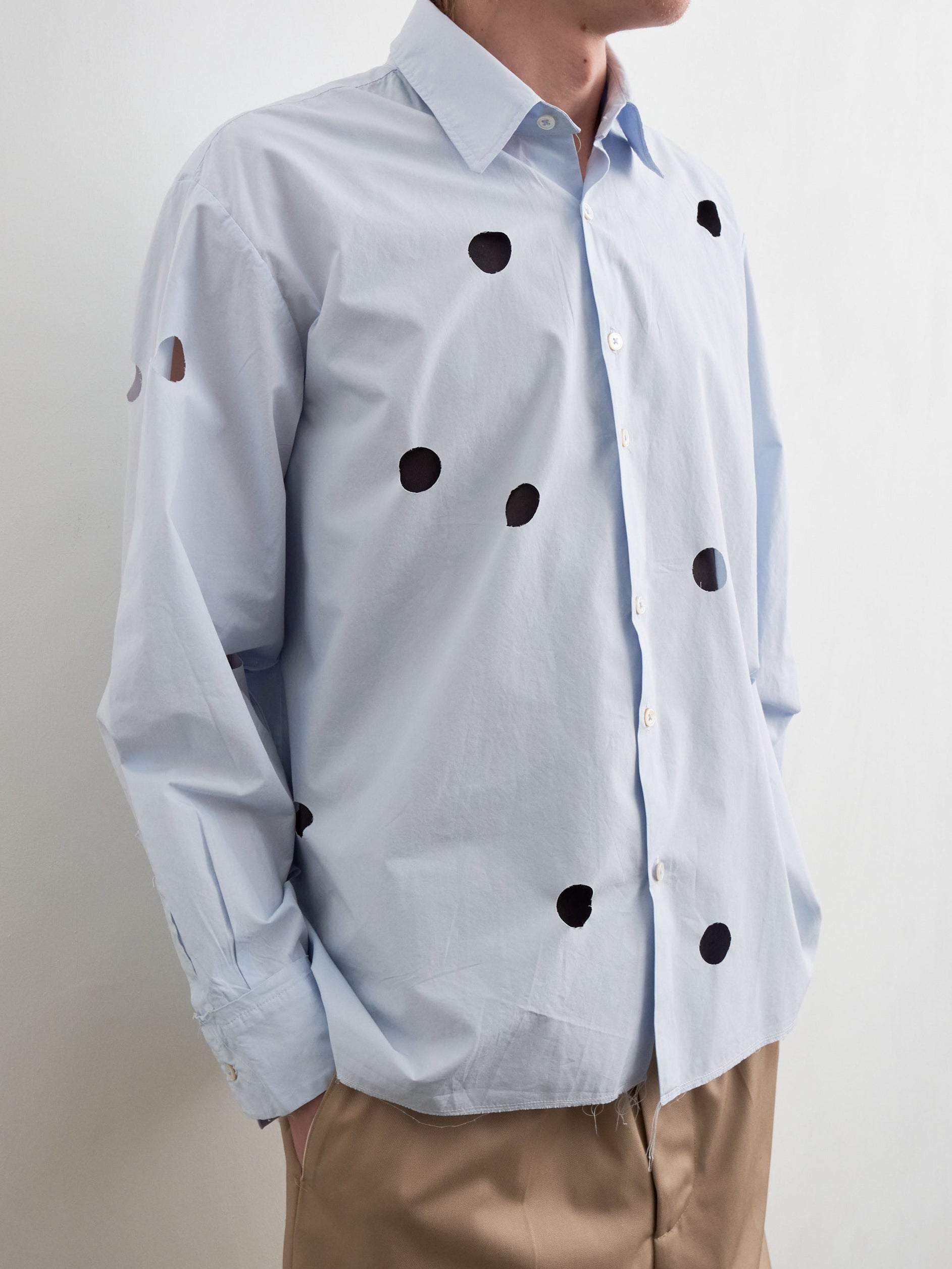 CF.21 RESEARCH HOLES SHIRT SHIRTING LIGHT BLUE SUNFADE