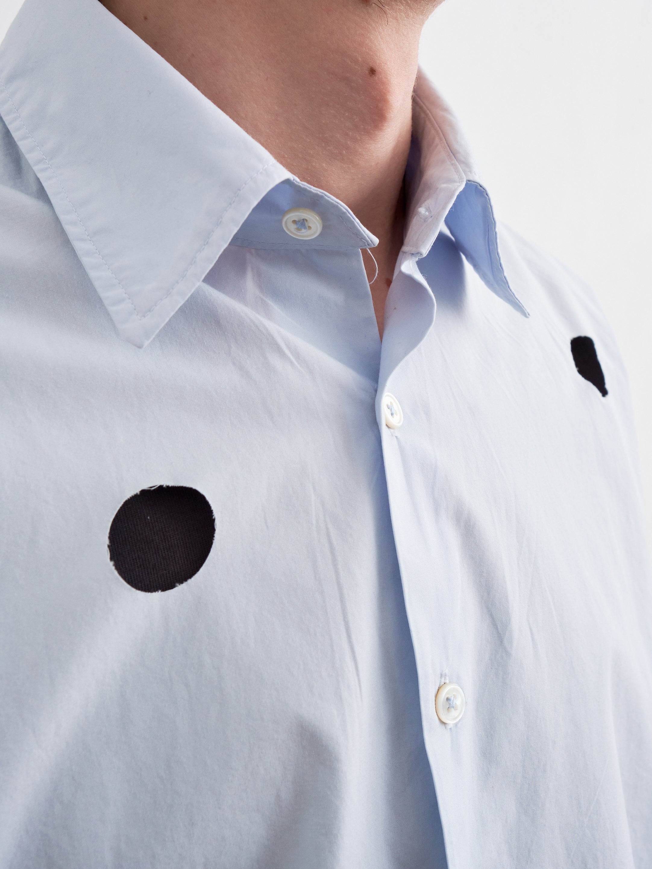 CF.21 RESEARCH HOLES SHIRT SHIRTING LIGHT BLUE SUNFADE