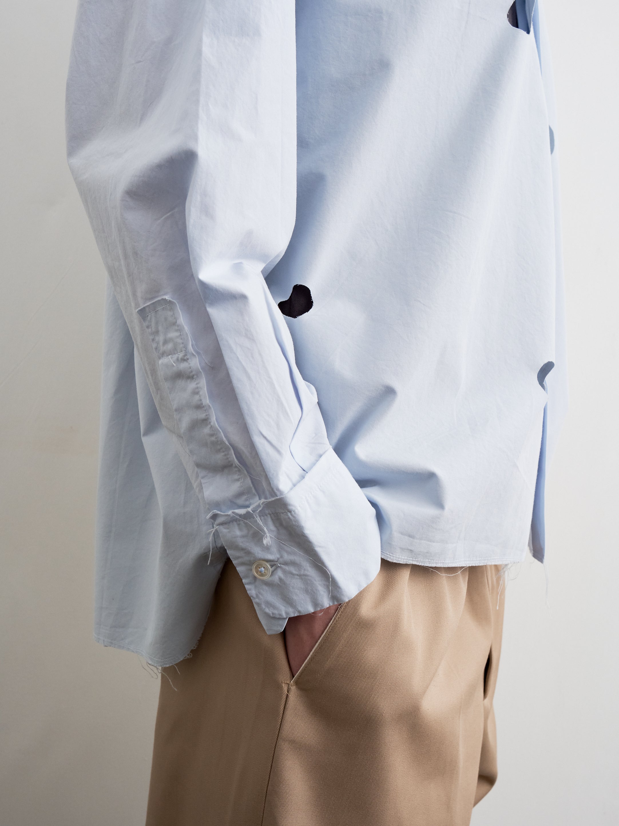 CF.21 RESEARCH HOLES SHIRT SHIRTING LIGHT BLUE SUNFADE