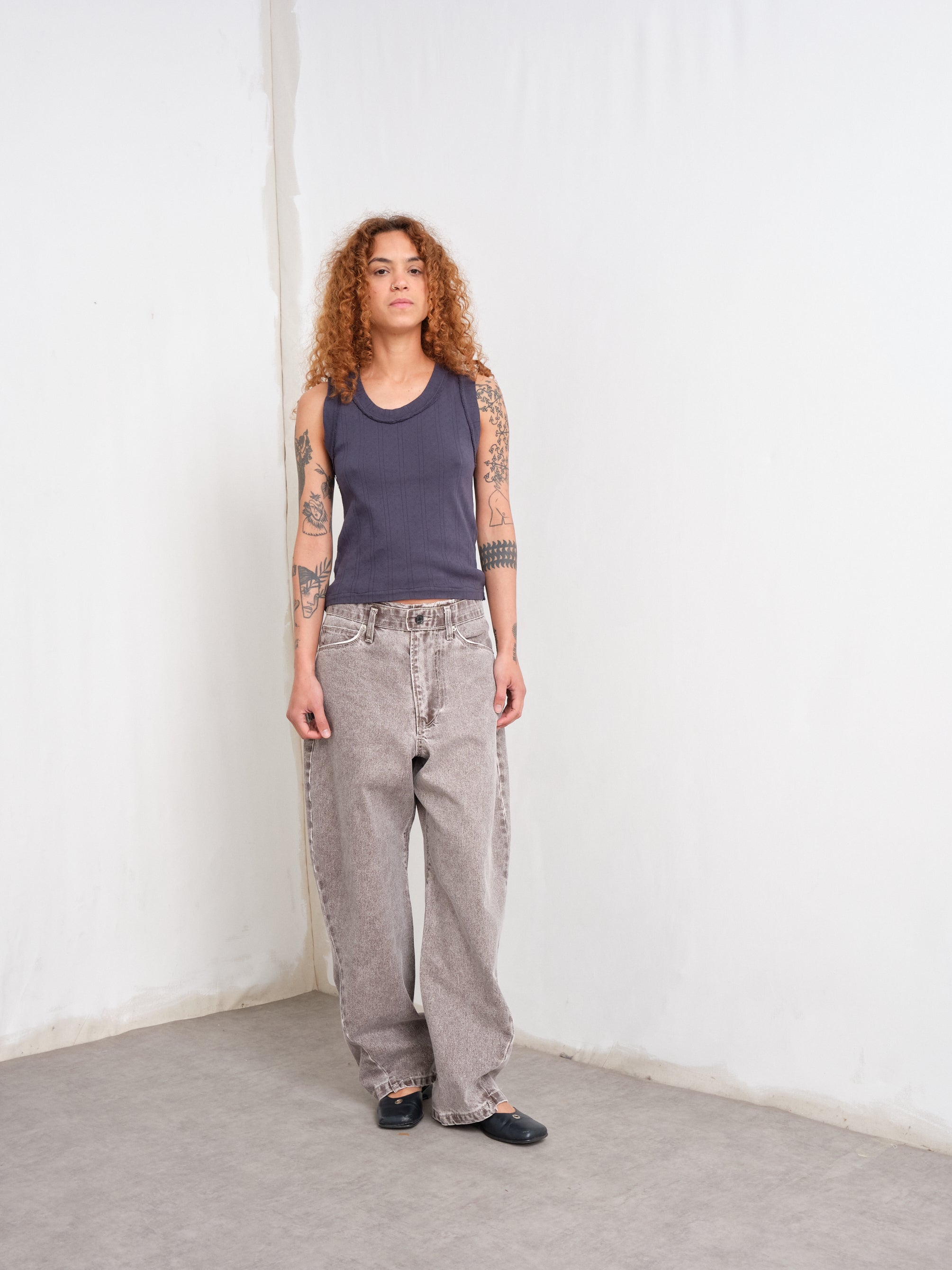 CF. EXCLUSIVE CROPPED WOBBLY JEANS brown