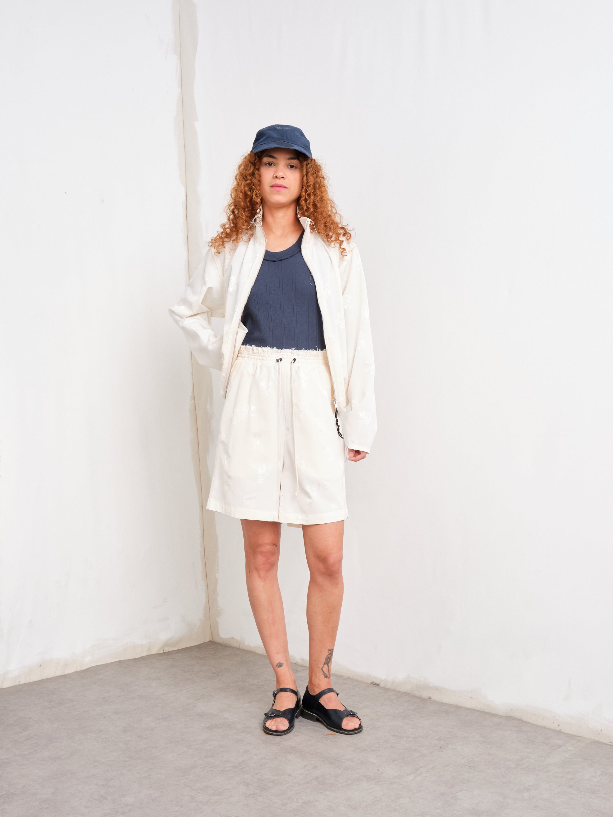 CF. EXCLUSIVES TRACK JACKET flower jacquard