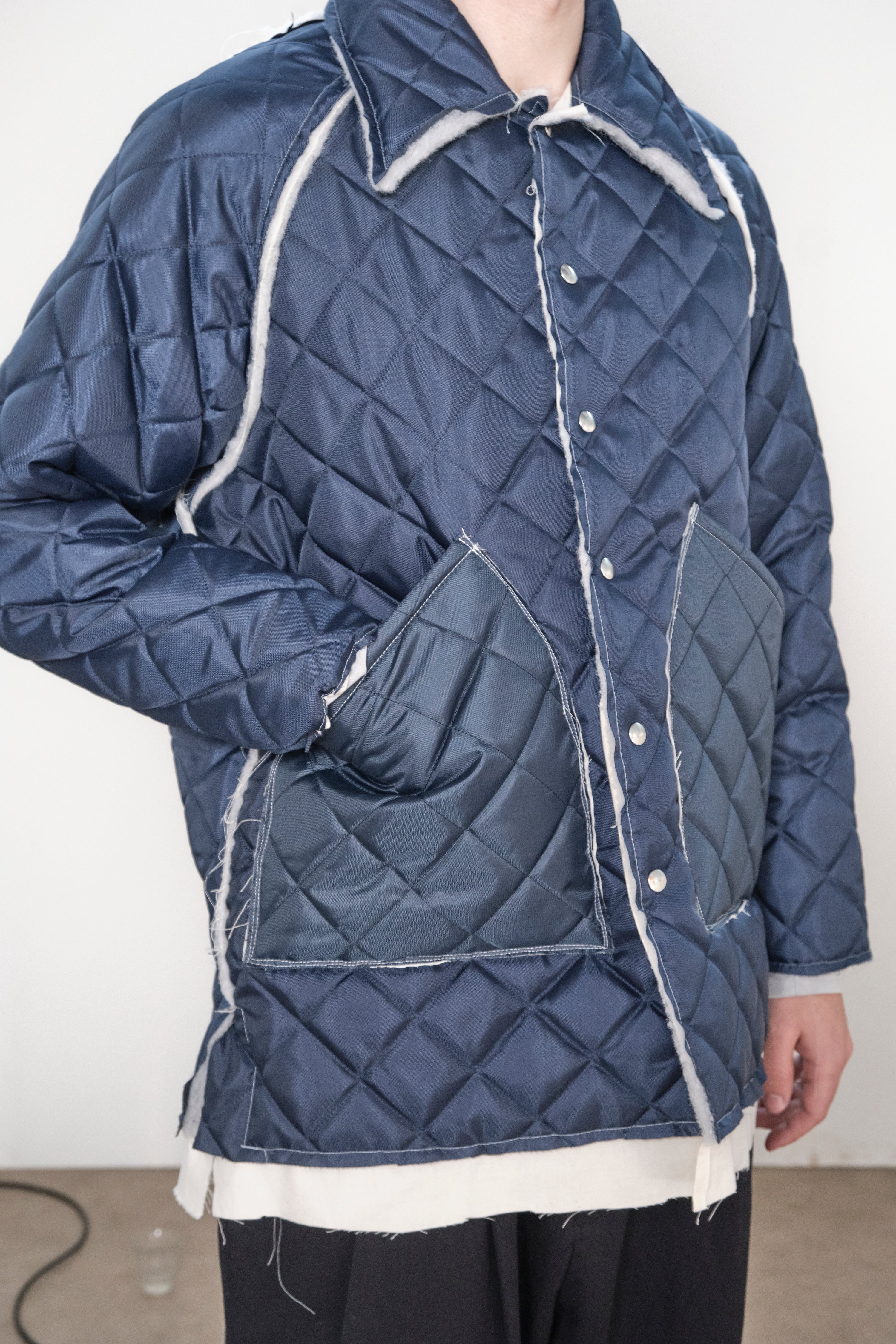 ONE OFF QUILTED COACH JACKET navy