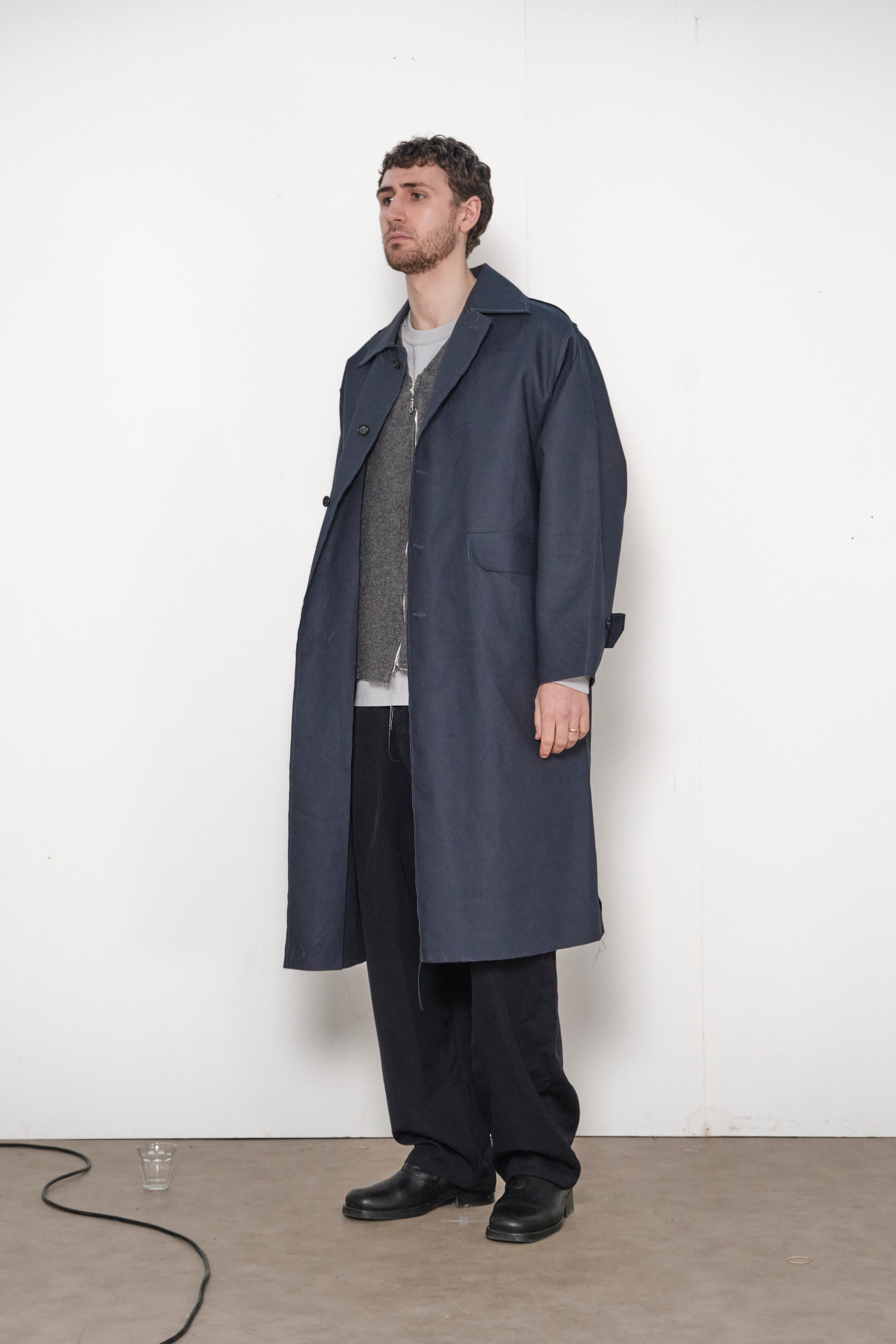 ONE OFF LONG MACKINTOSH navy