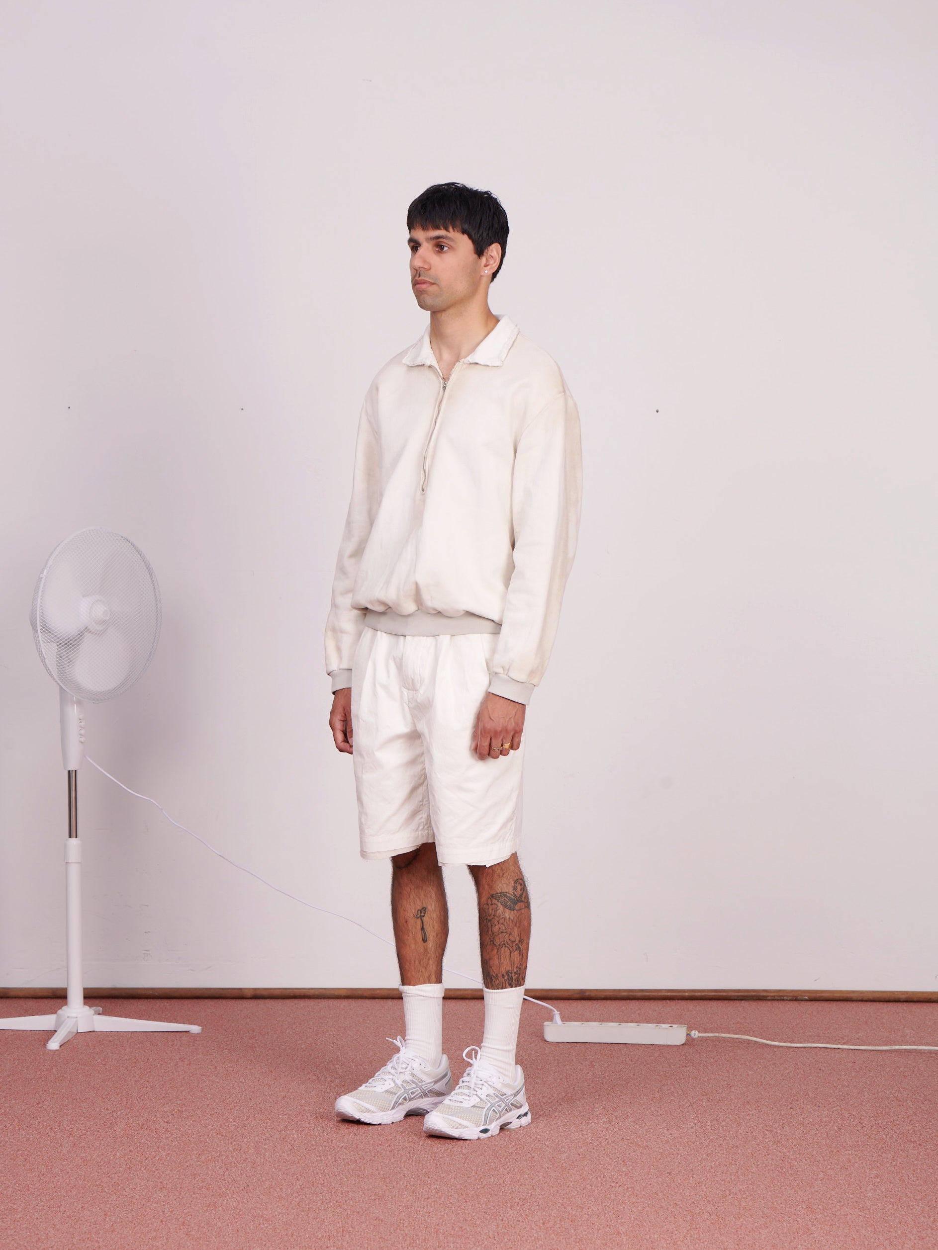 CF.23.02.02.01 POLO HALFZIP semi-brushed sweat dirty faded white