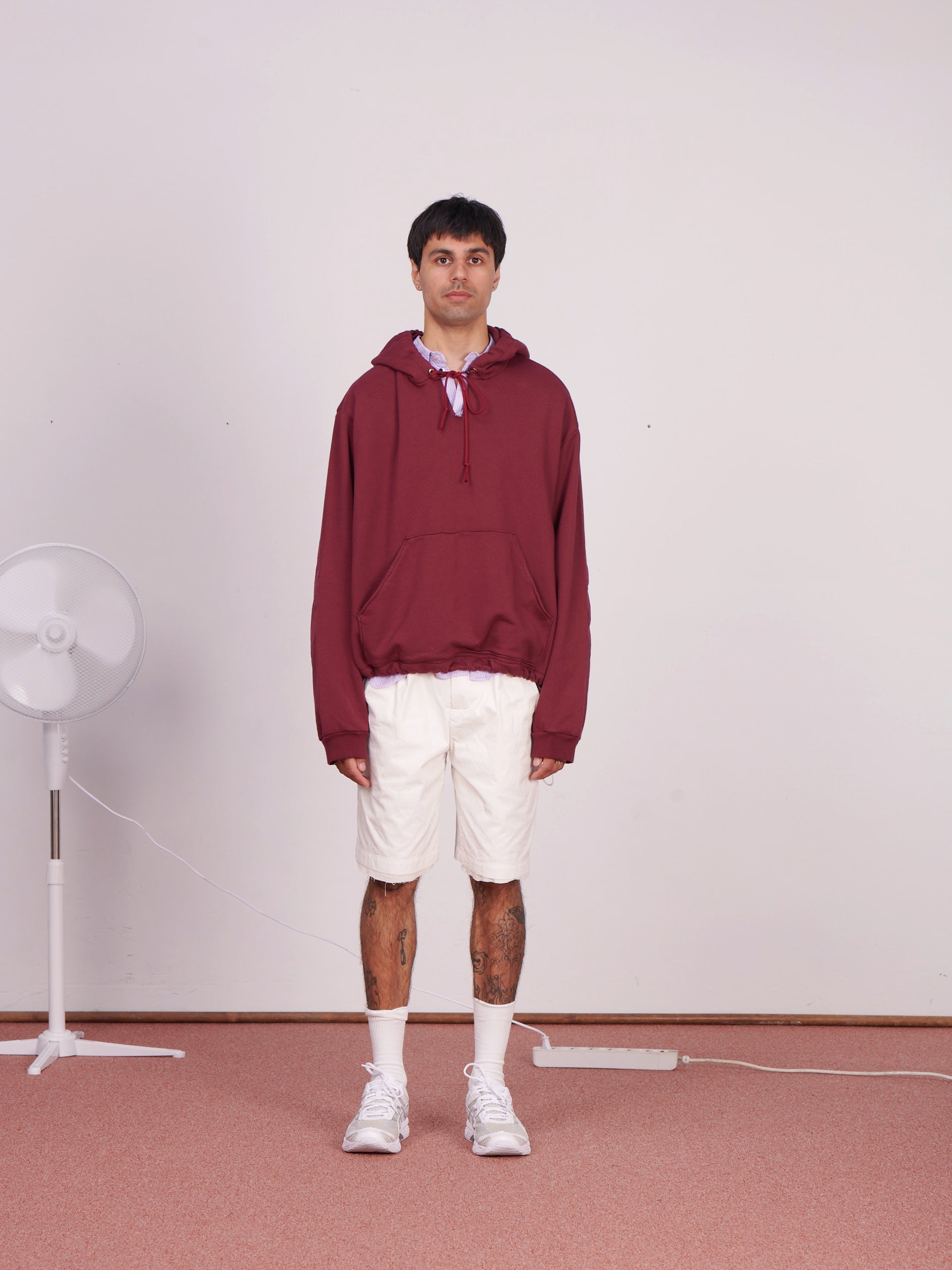 CF.23.02.03.01 ANORAK HOODIE heavy diagonal sweat burgundy