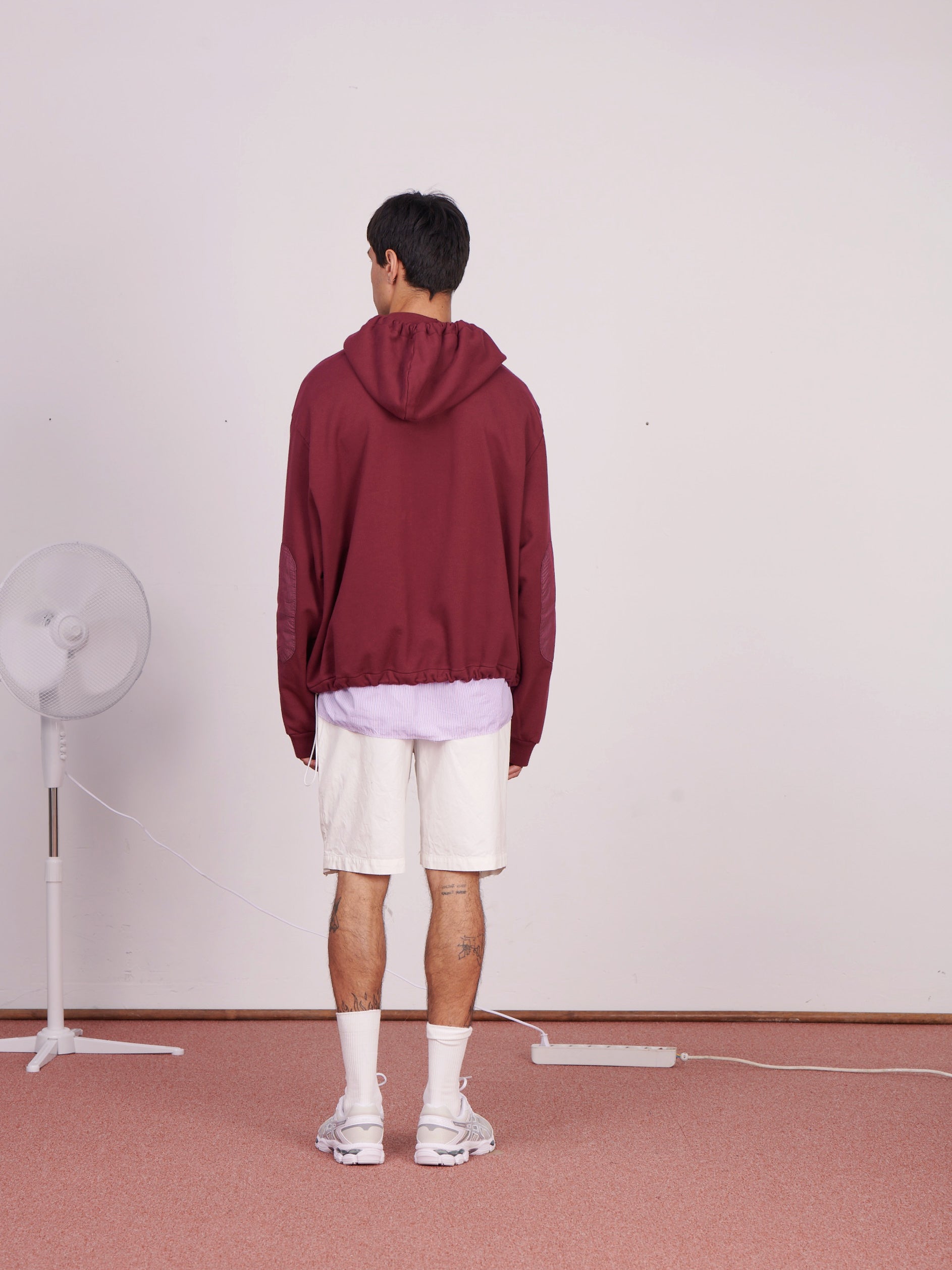 CF.23.02.03.01 ANORAK HOODIE heavy diagonal sweat burgundy