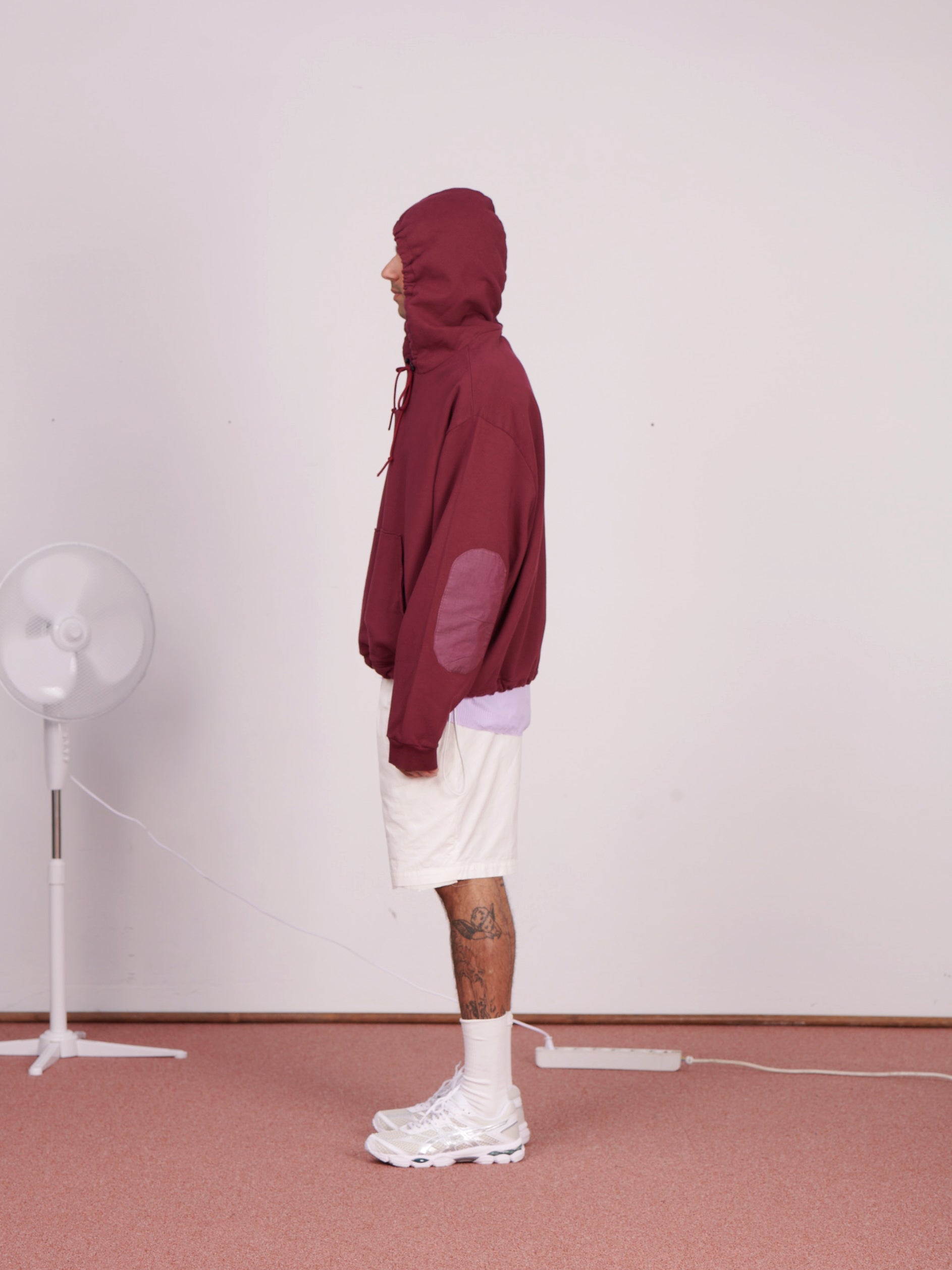 CF.23.02.03.01 ANORAK HOODIE heavy diagonal sweat burgundy