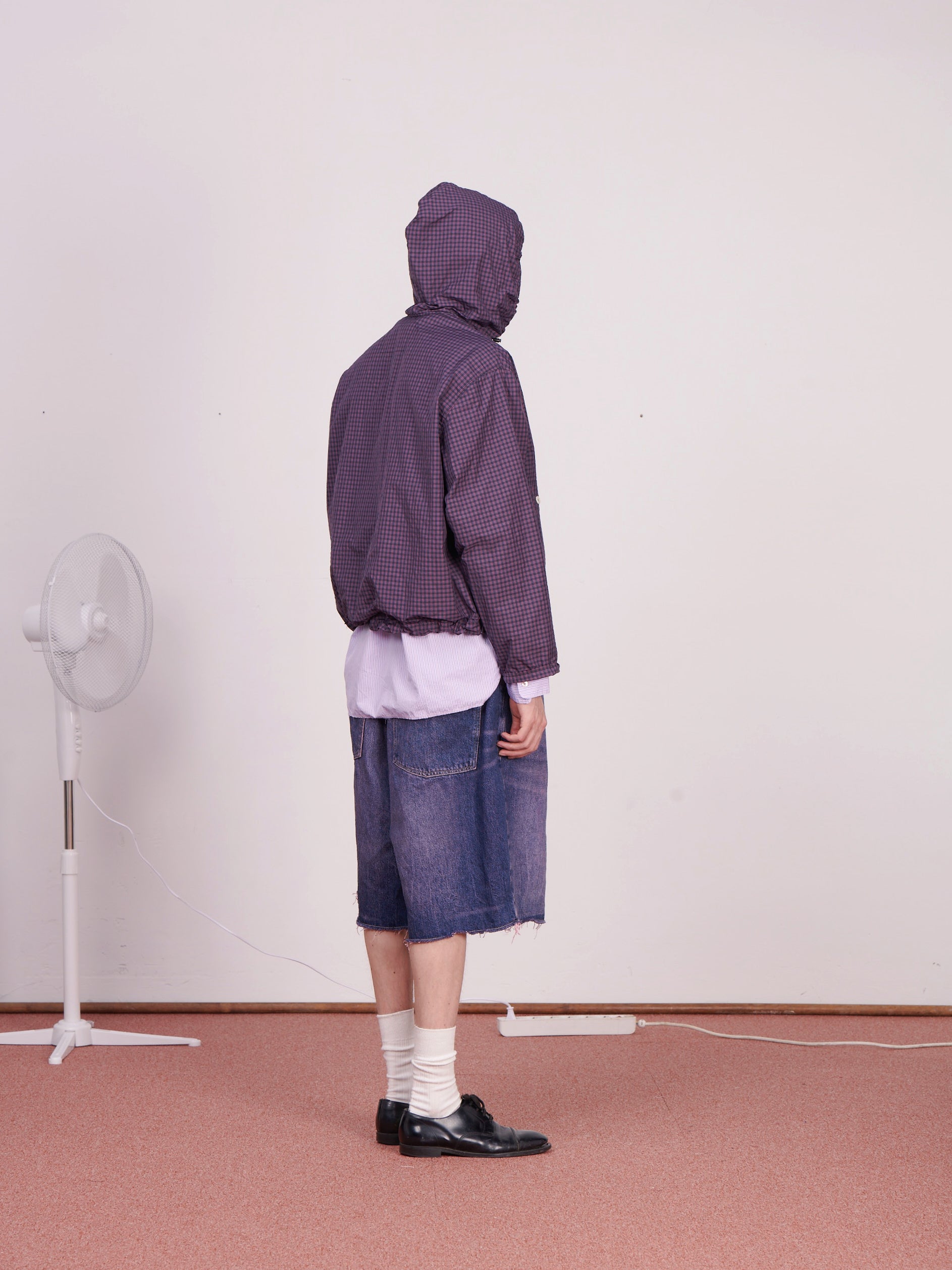 CF.23.09.04.02 OVERHEAD JACKET technical polyester navy/red check