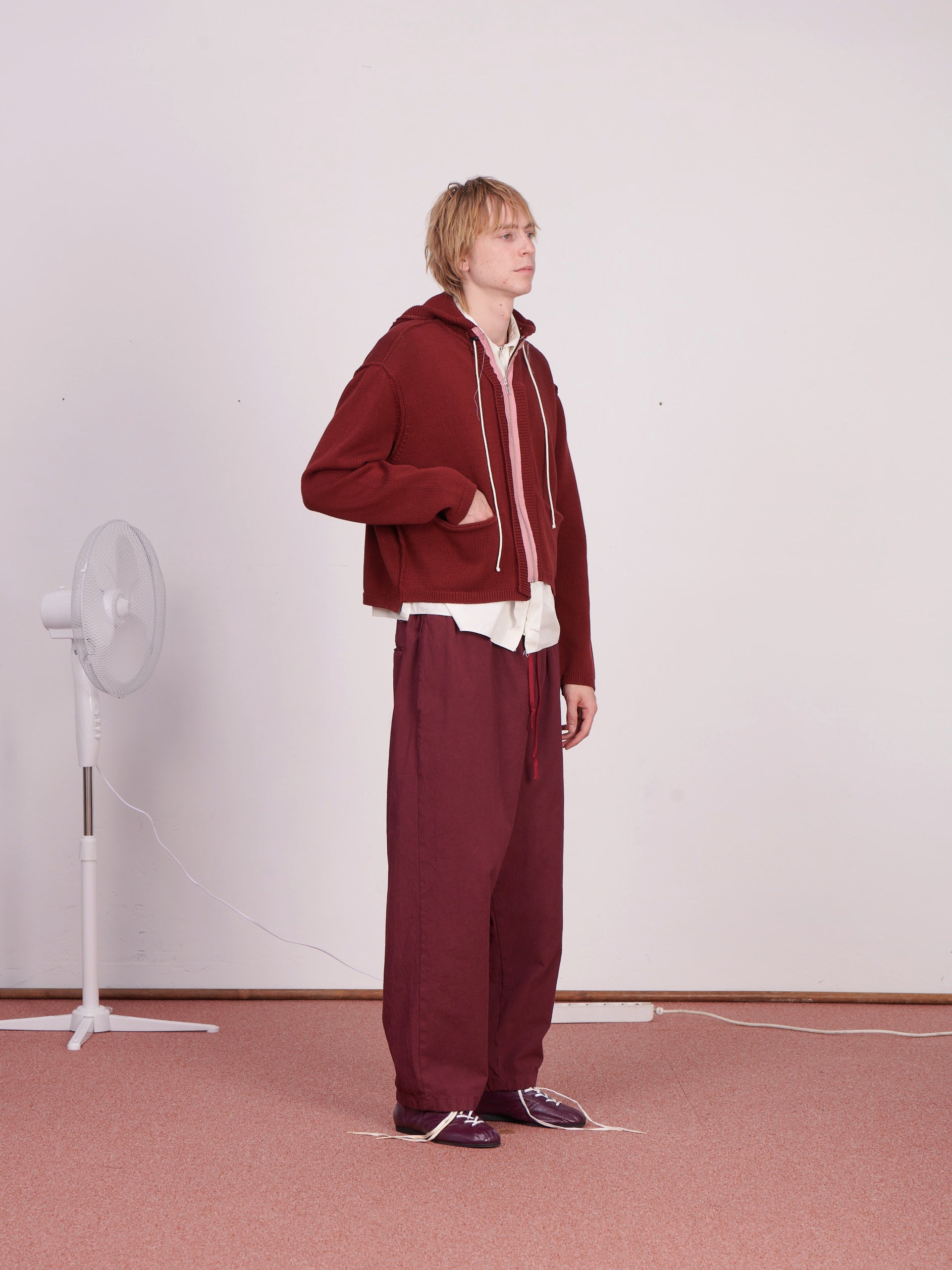 CF.23.06.02.01 SIMPLE PANTS washed twill burgundy