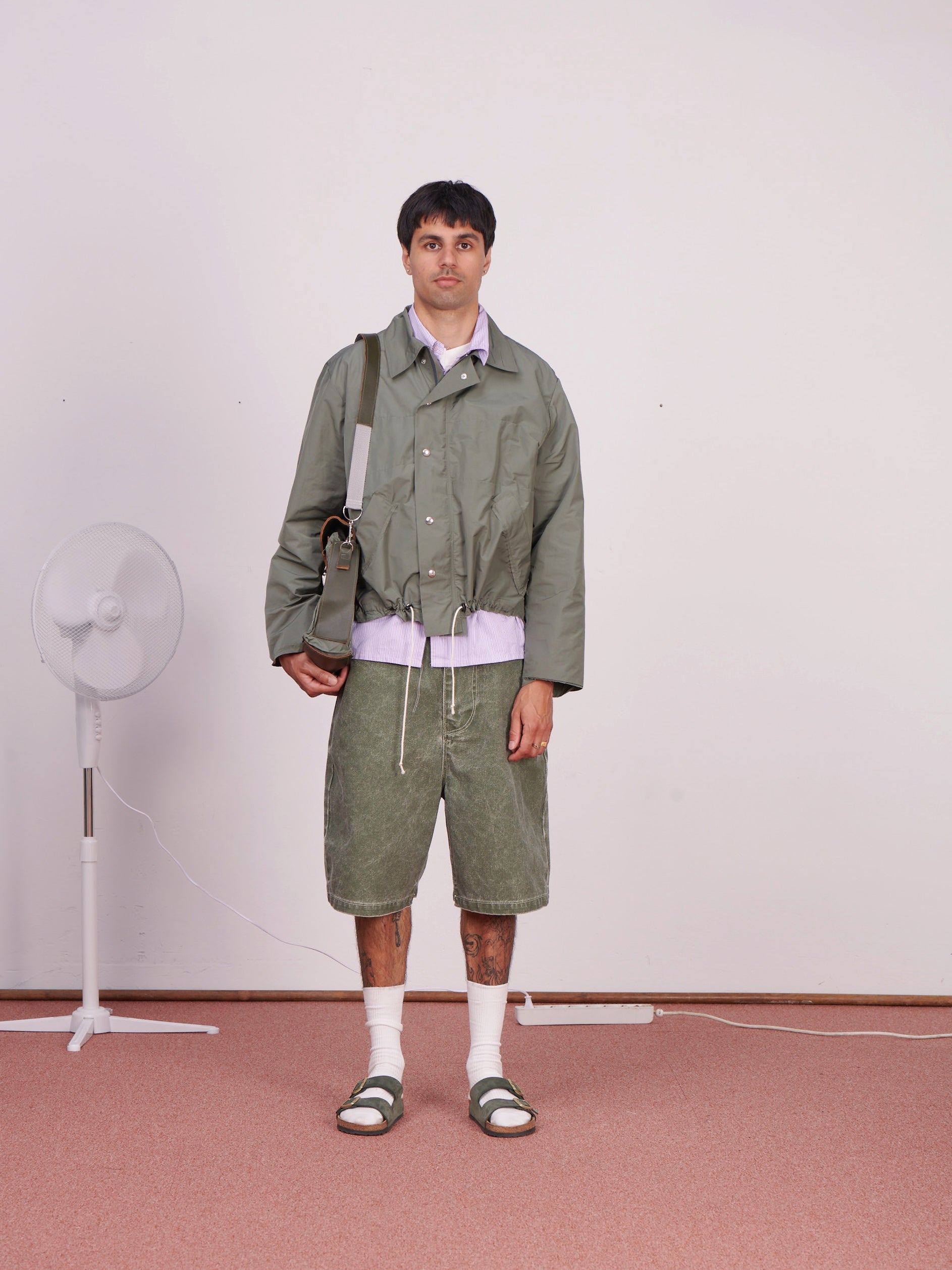 CF.23.10.02.01 STRIPE SIMPLE JACKET technical dark sage